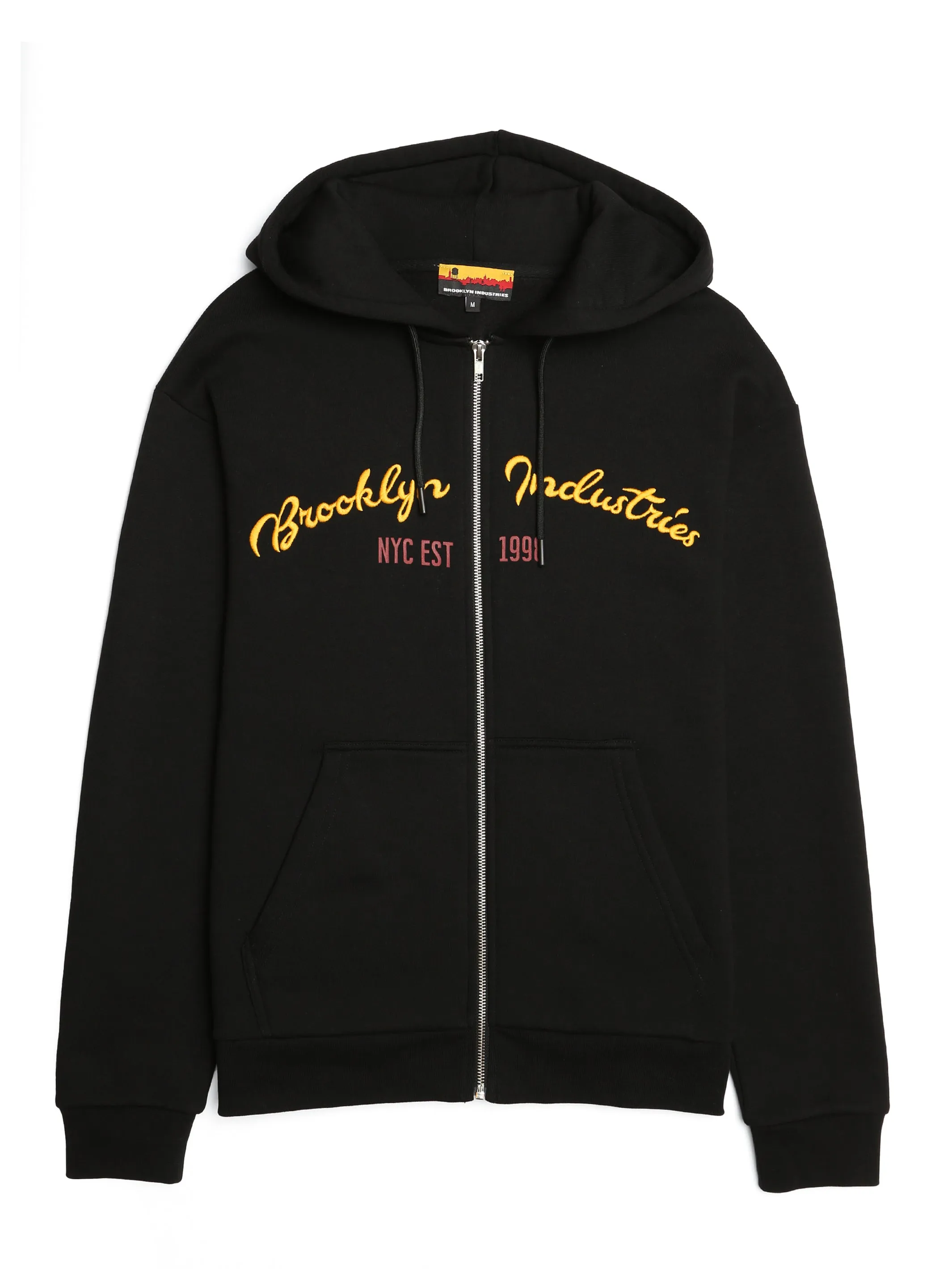 Men's BKI 1998 Zip Up Hoodie in Jet Black sold by Brooklyn Industries