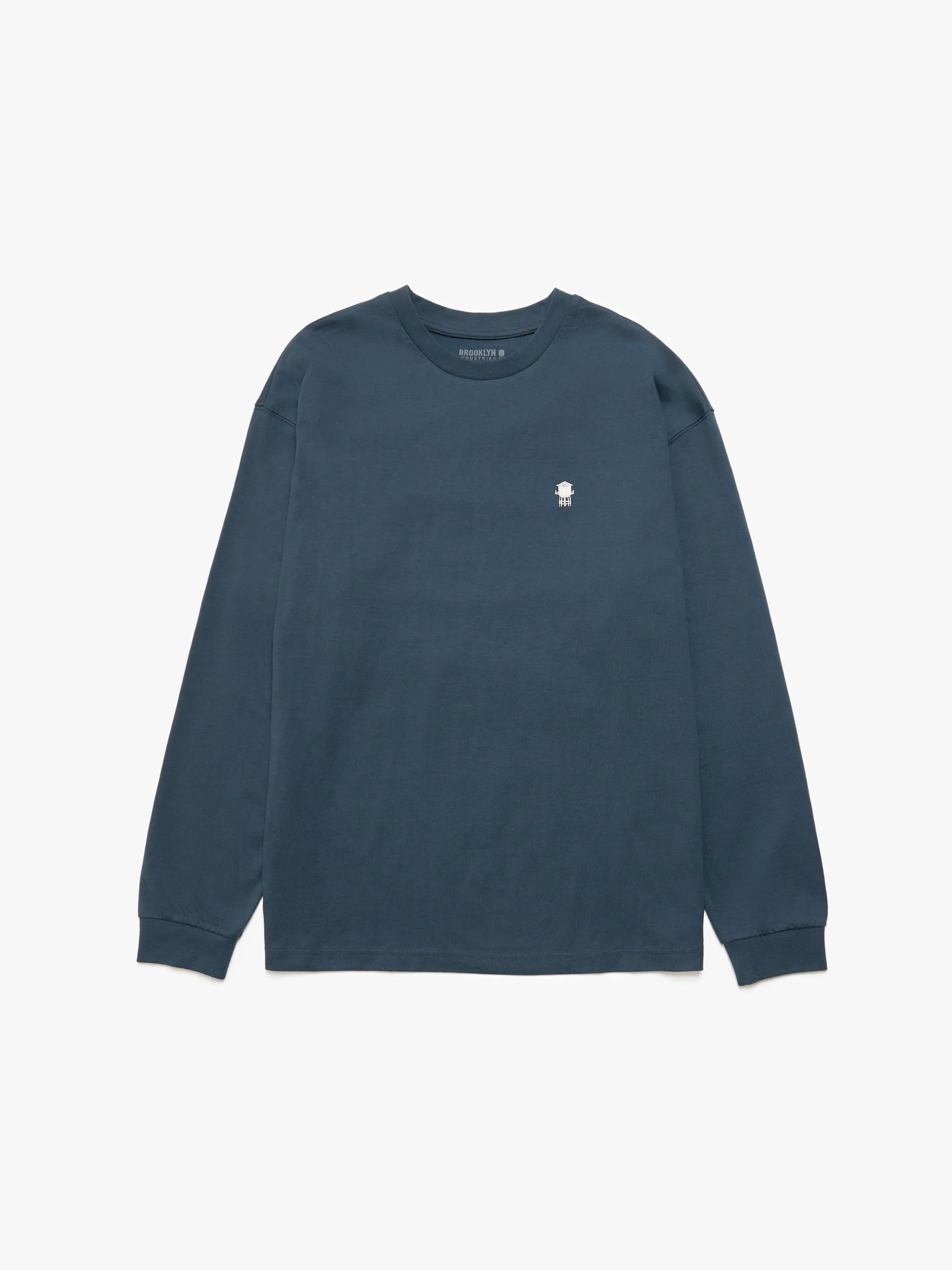 Men's Brooklyn Water Tower Long Sleeve T-shirt in Moonlit Ocean sold by Brooklyn Industries