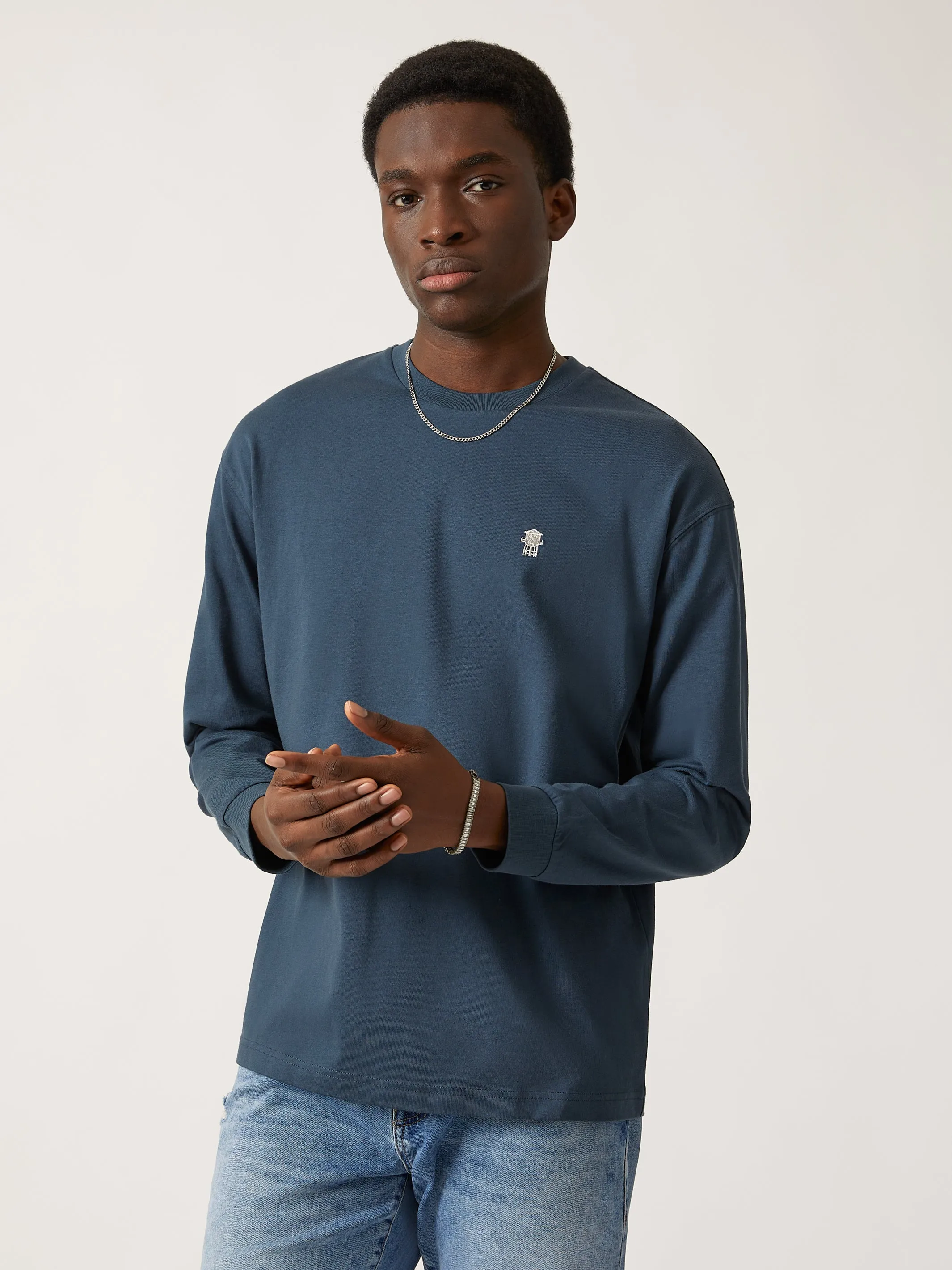Men's Brooklyn Water Tower Long Sleeve T-shirt in Moonlit Ocean sold by Brooklyn Industries product image thumbnail 4