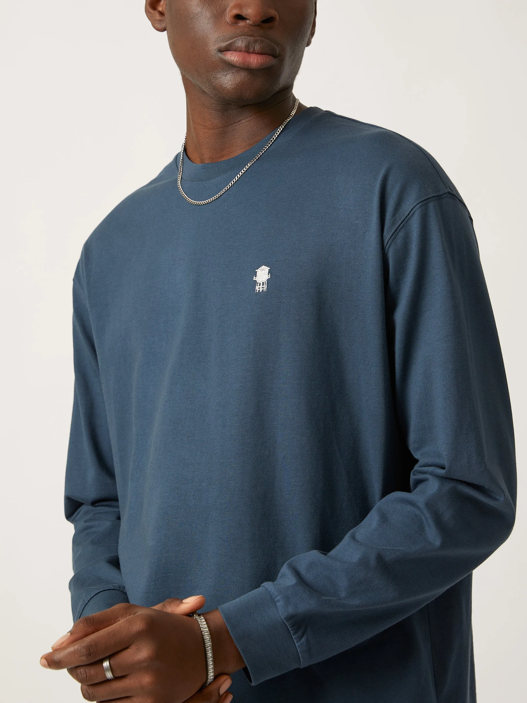 Men's Brooklyn Water Tower Long Sleeve T-shirt in Moonlit Ocean sold by Brooklyn Industries product image thumbnail 5