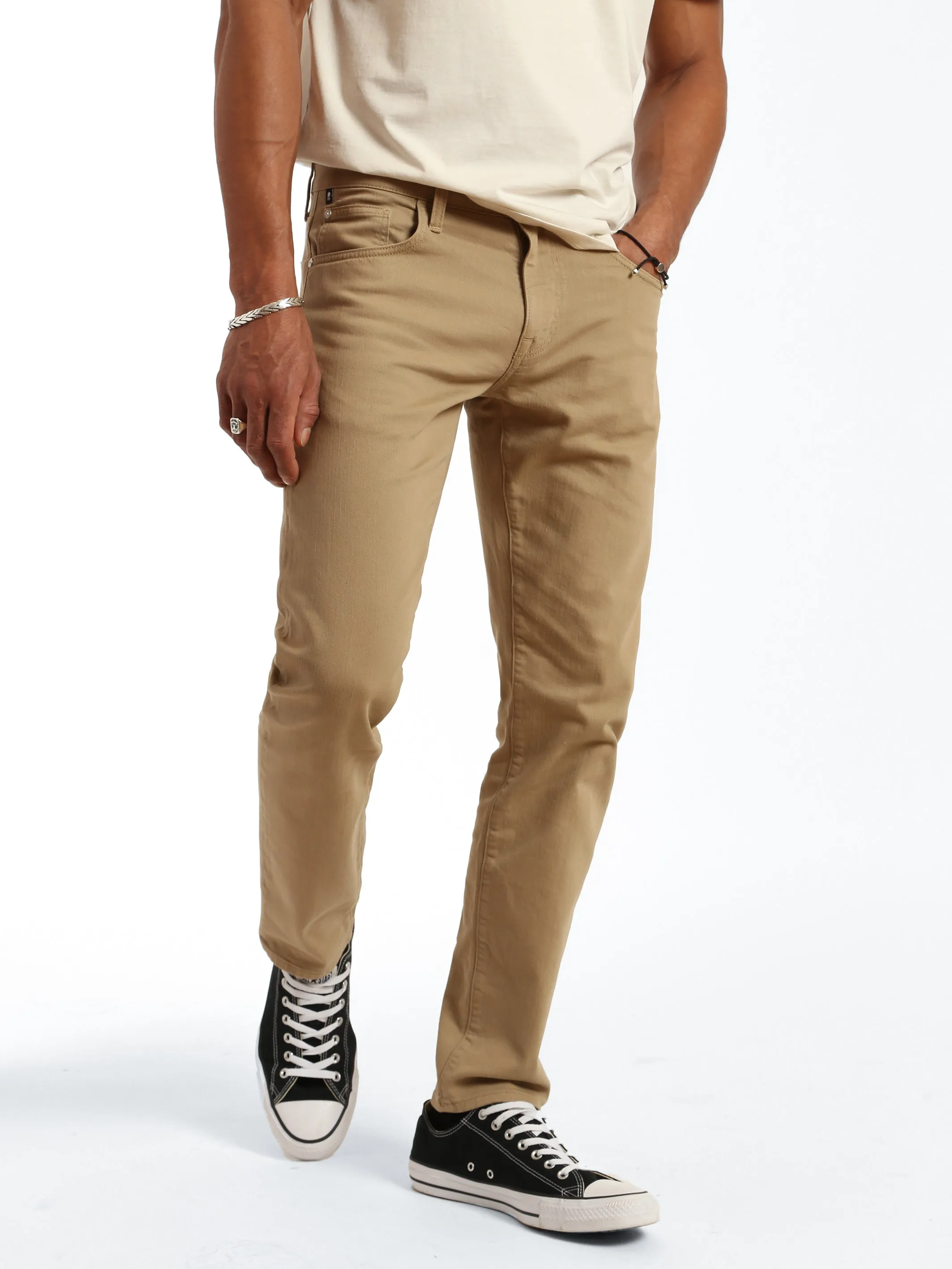 Bedford Slim Leg Pants in Khaki Comfort sold by Brooklyn Industries