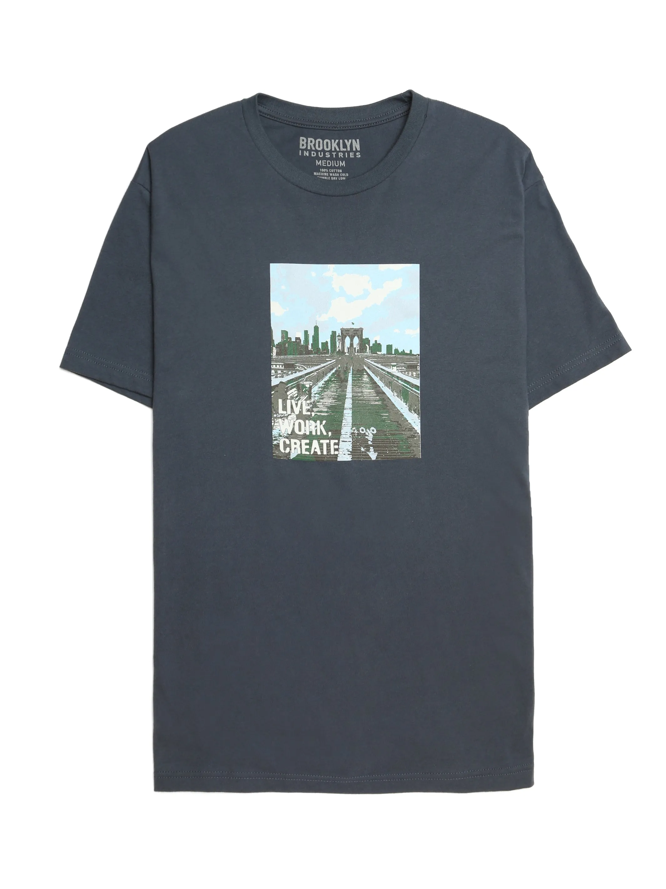 Men's Brooklyn Bridge Live, Work, Create T-Shirt sold by Brooklyn Industries