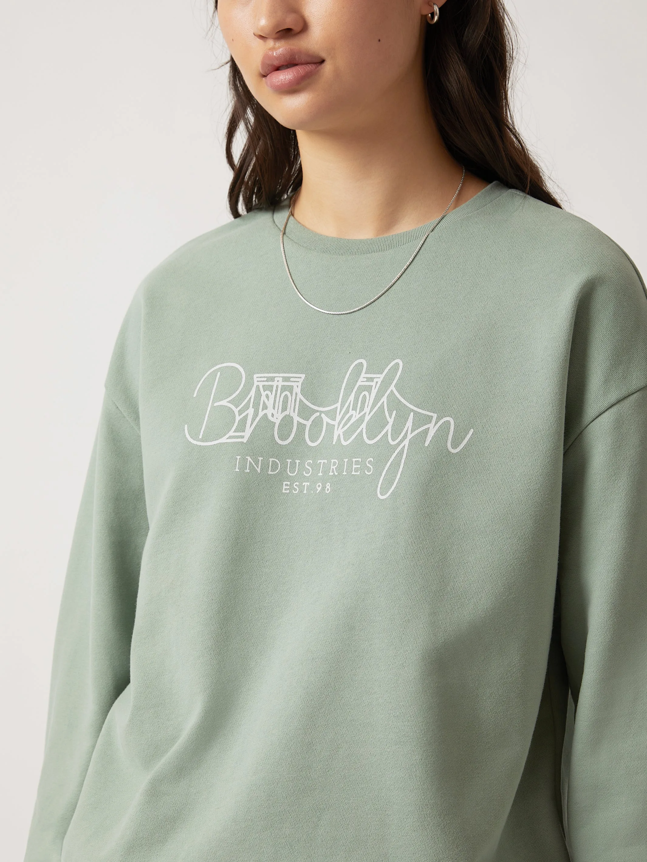 Women's Brooklyn Bridge Sweatshirt in Green Milieu sold by Brooklyn Industries product image thumbnail 5