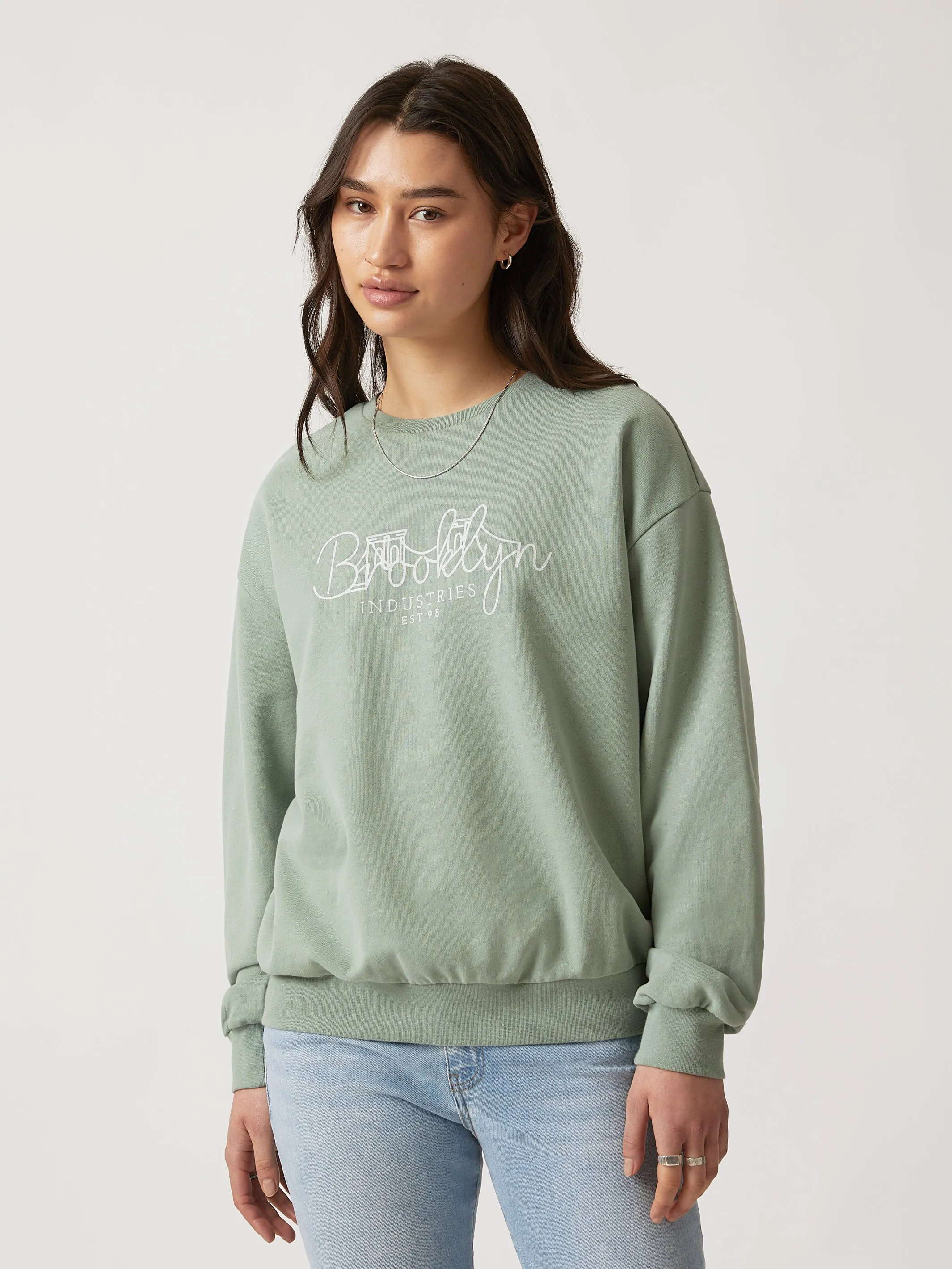 Women's Brooklyn Bridge Sweatshirt in Green Milieu sold by Brooklyn Industries product image thumbnail 4