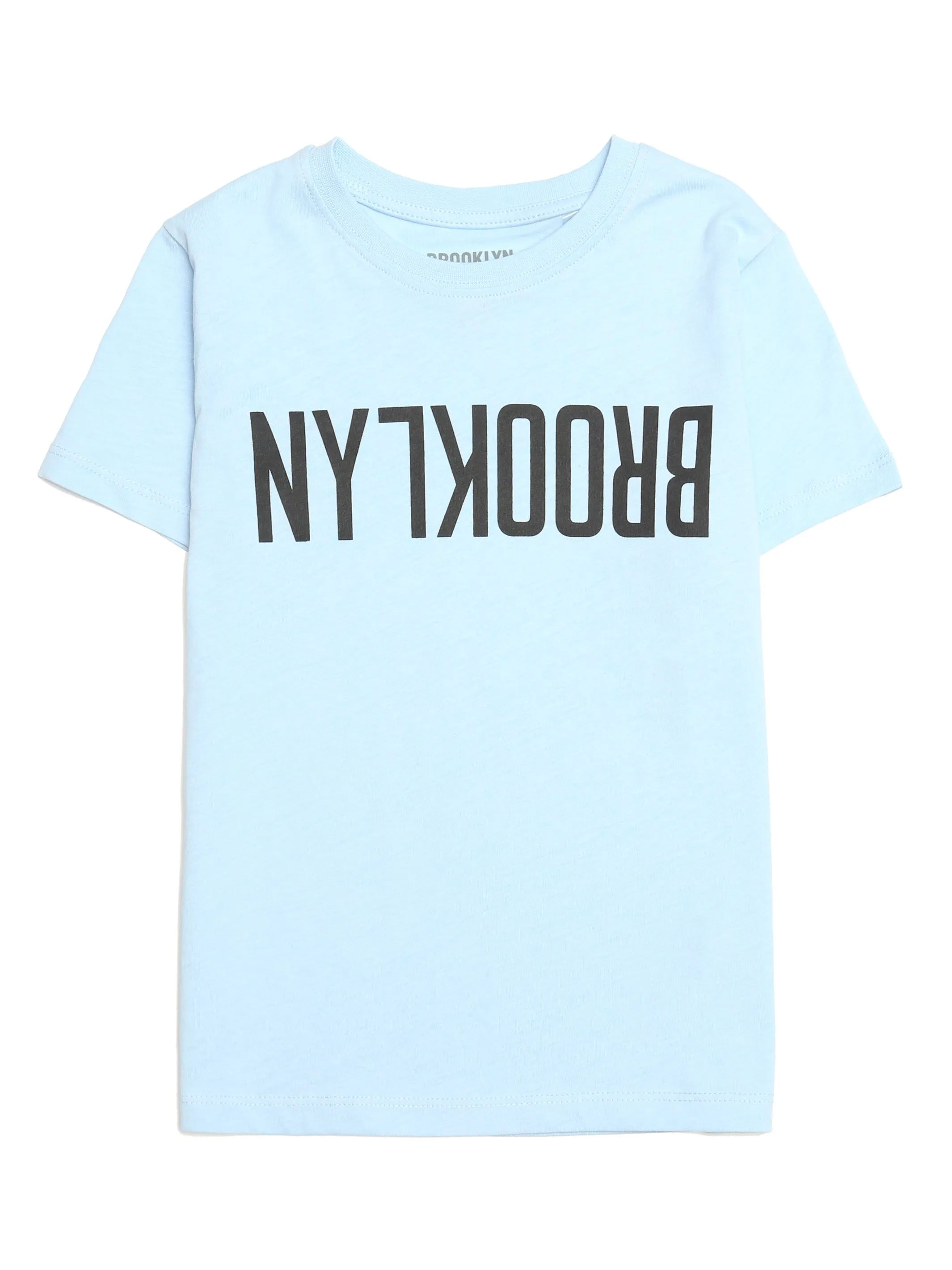 Boy's Reversed Brooklyn T-shirt in Cerulean sold by Brooklyn Industries