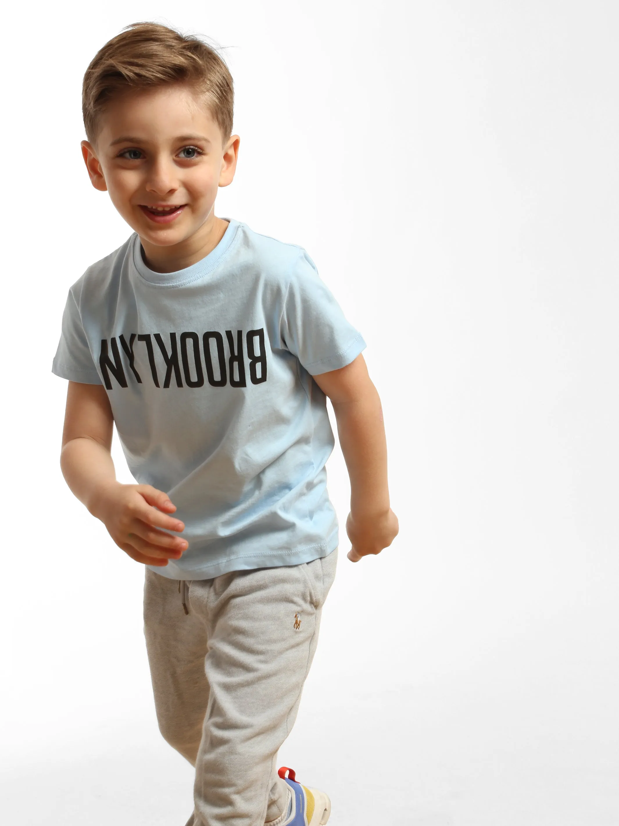 Boy's Reversed Brooklyn T-shirt in Cerulean sold by Brooklyn Industries product image thumbnail 3