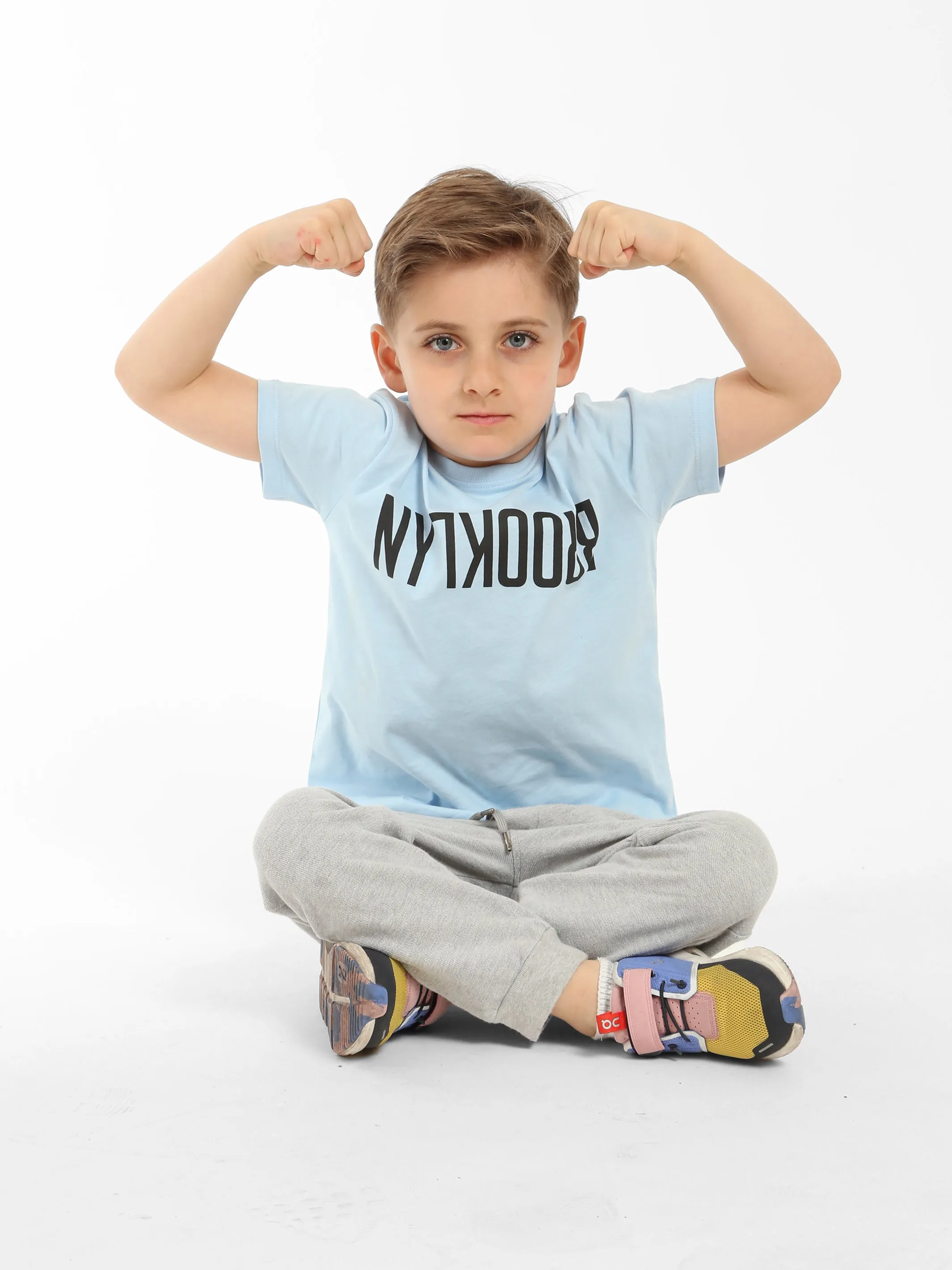 Boy's Reversed Brooklyn T-shirt in Cerulean sold by Brooklyn Industries product image thumbnail 4