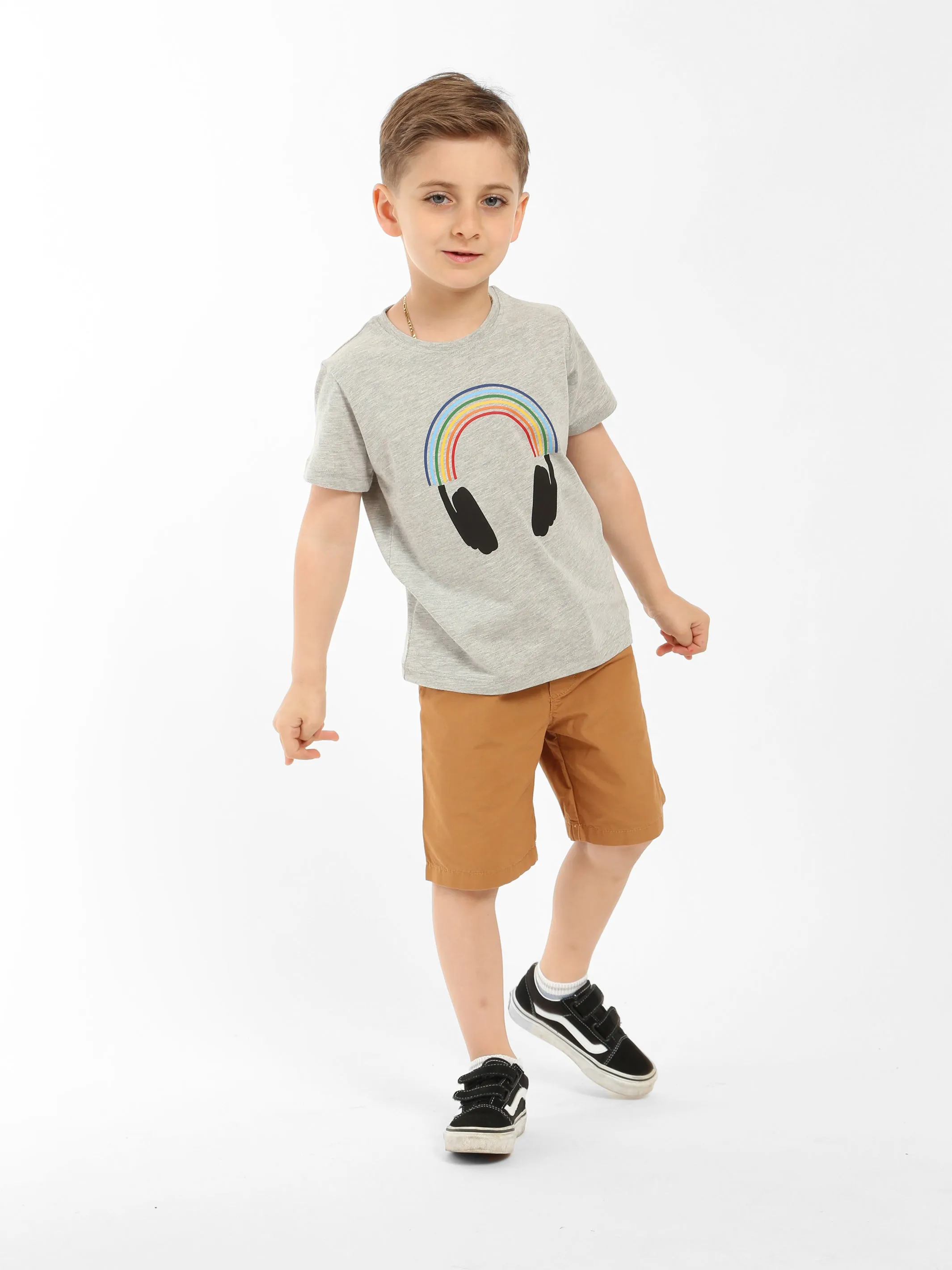 Boy's Brooklyn Headphone Pride T-shirt in Grey Melange sold by Brooklyn Industries product image thumbnail 4