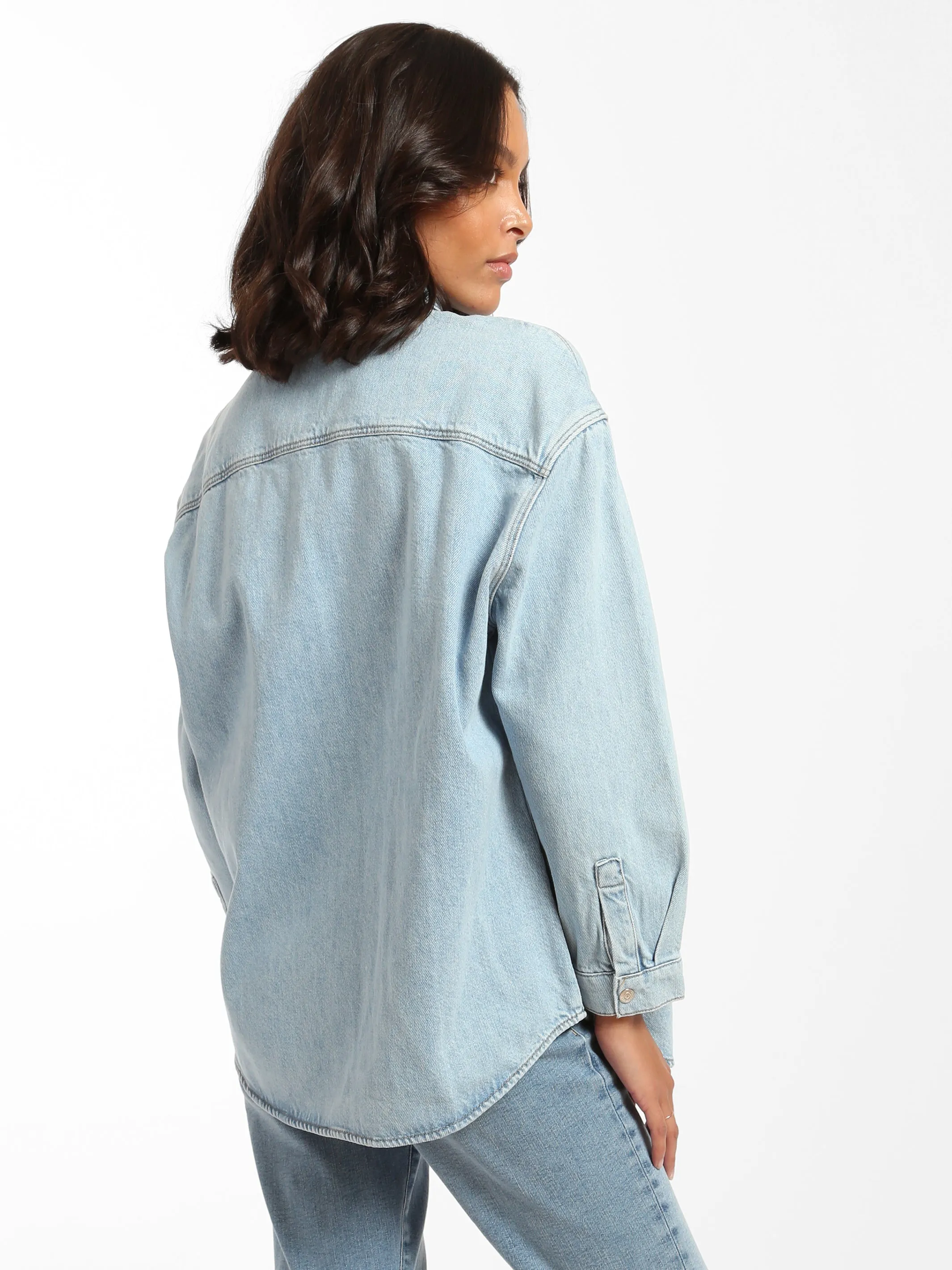 Whitney Denim Shirt in Bleached Denim sold by Brooklyn Industries product image thumbnail 2