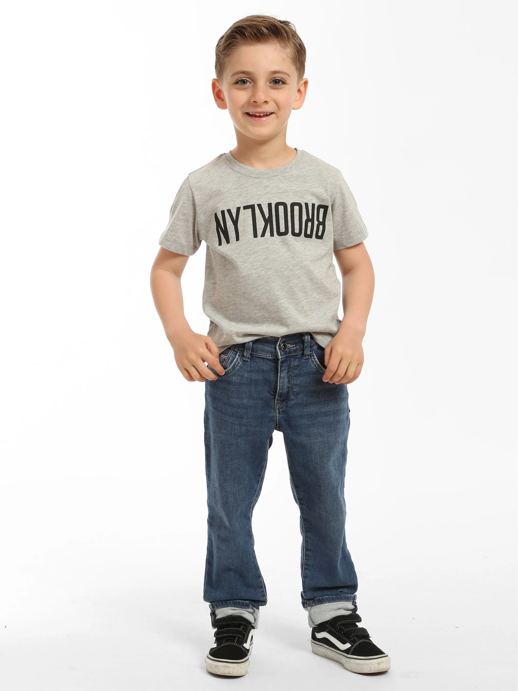 Boy's Reversed Brooklyn T-Shirt in Grey Melange sold by Brooklyn Industries product image thumbnail 3