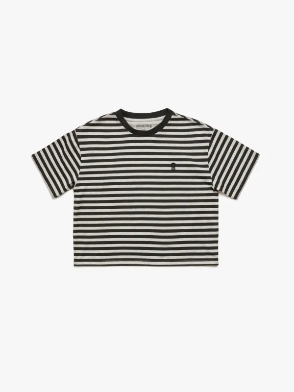 Women's Water Tower Stripe T-shirt in Grey Melange made by Brooklyn Industries