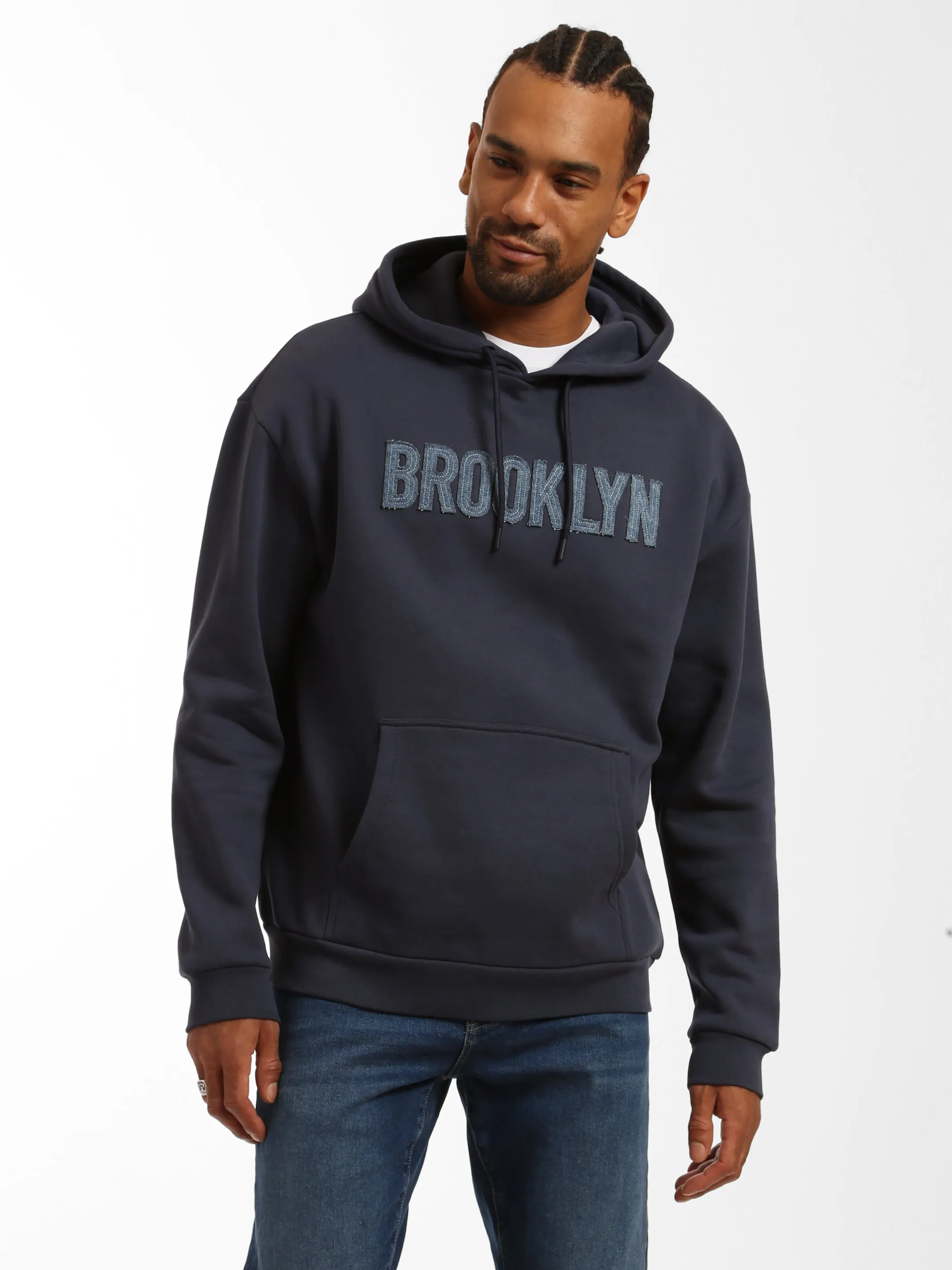 Men's Brooklyn Denim Patched Hoodie Sweatshirt sold by Brooklyn Industries product image thumbnail 3