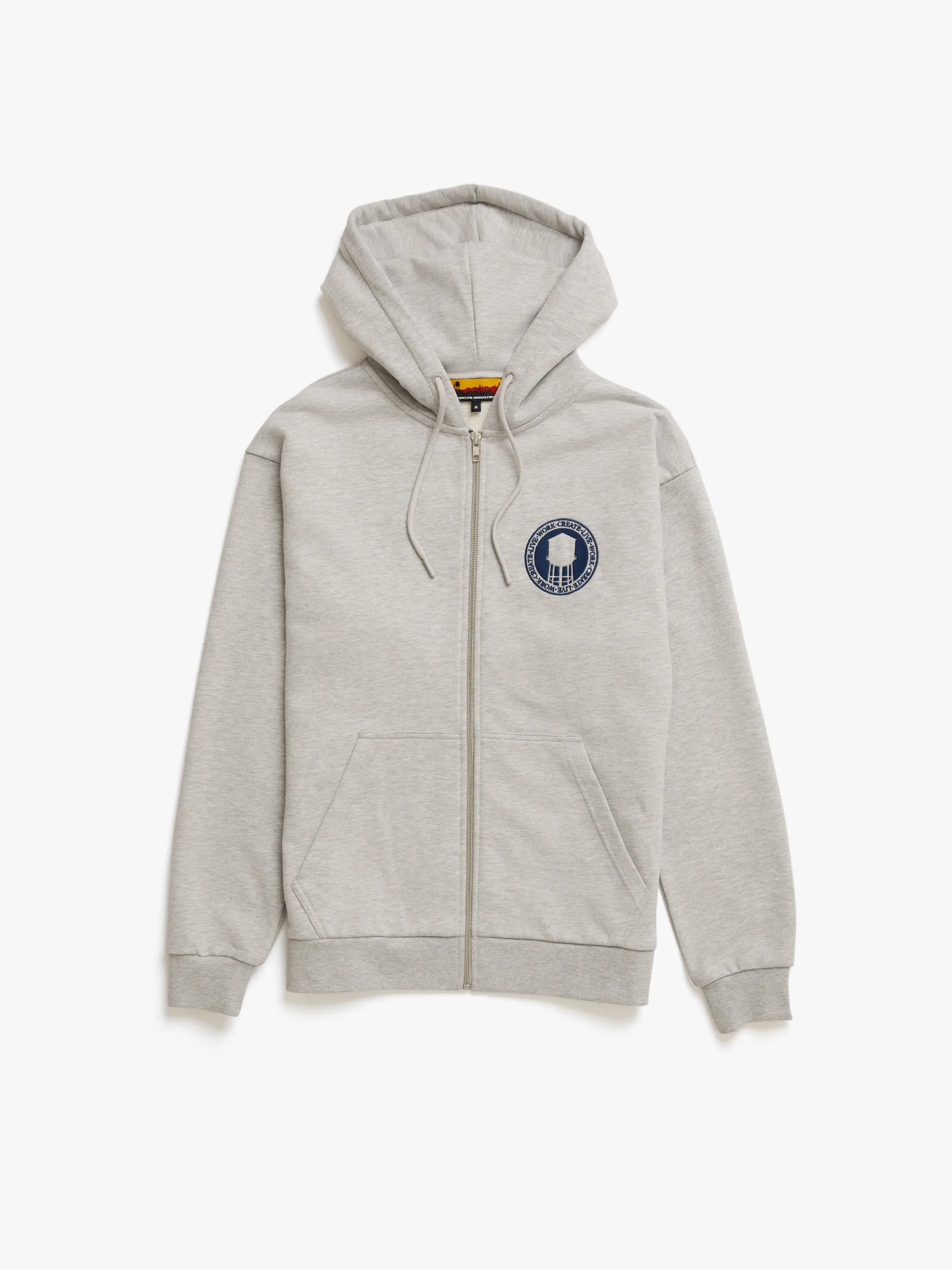 Men's Heritage Zip-Up Hoodie in Grey Melange sold by Brooklyn Industries