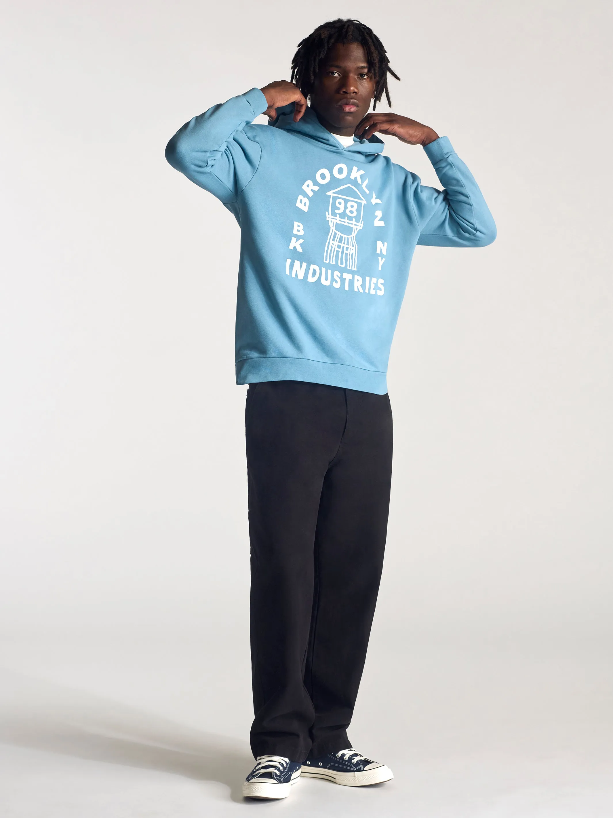 Men's Brooklyn Vintage Hooded Sweatshirt In Blue Shadow sold by Brooklyn Industries product image thumbnail 3