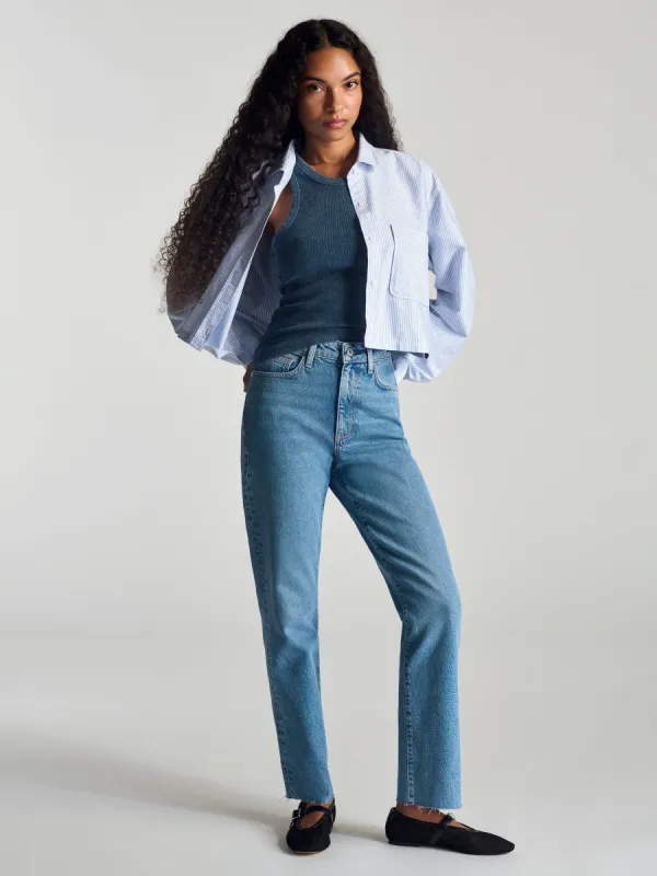 Women's Wythe Oxford Crop In Sky sold by Brooklyn Industries