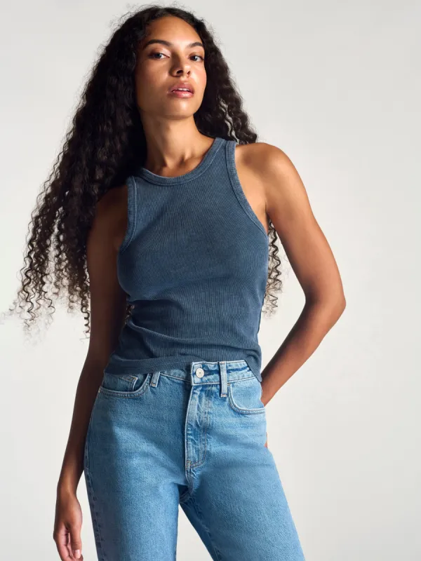 Women's Vintage Tank Top In Dark Denim sold by Brooklyn Industries