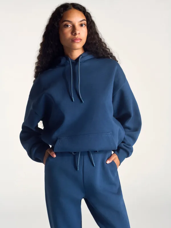Women's Montrose Hooded Sweatshirt In Dark Denim sold by Brooklyn Industries