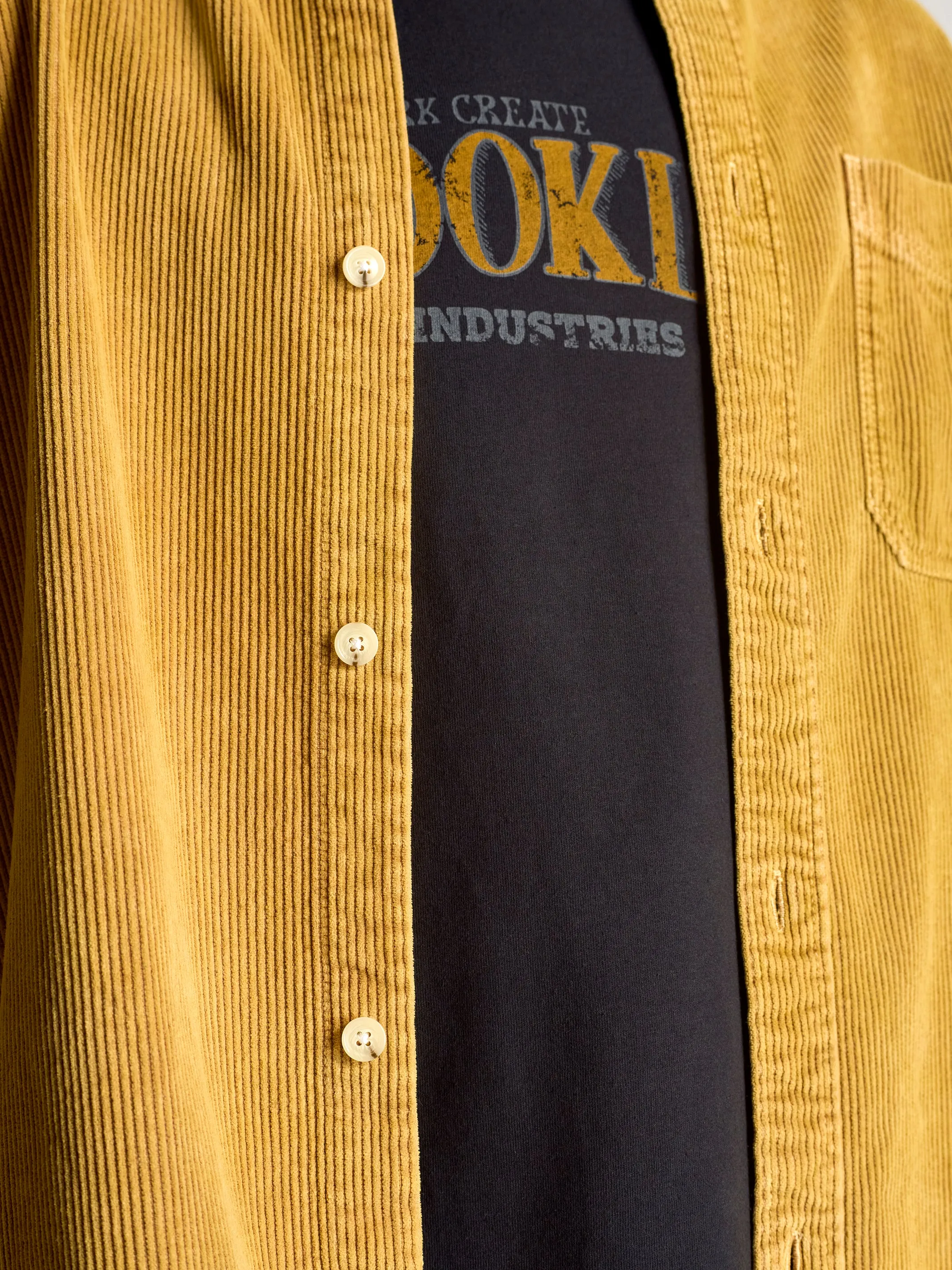 Men's Corduroy Overshirt In Wood Thrush sold by Brooklyn Industries product image thumbnail 4