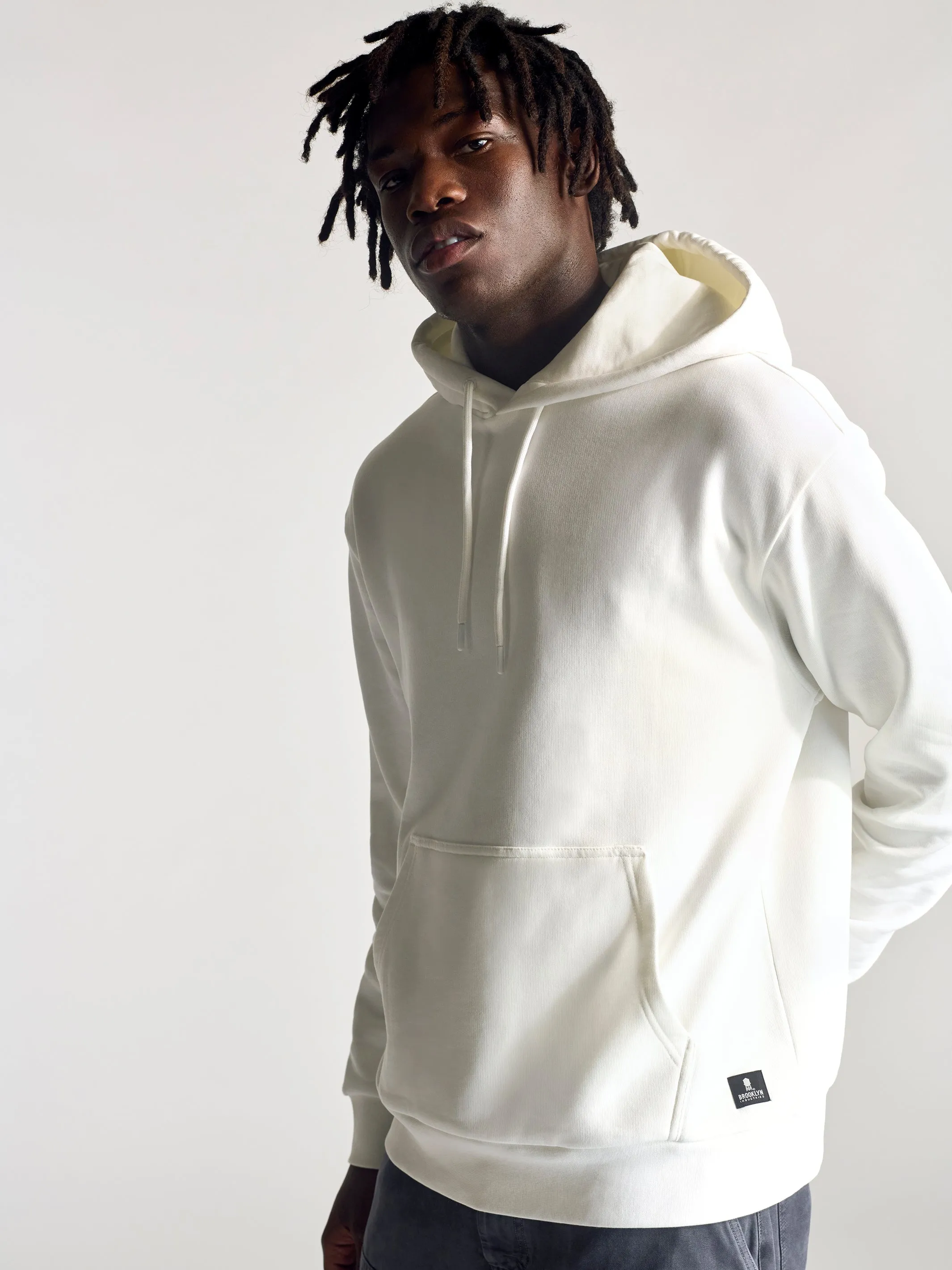 Men's Montrose Hooded Sweatshirt In Antique White sold by Brooklyn Industries product image thumbnail 3