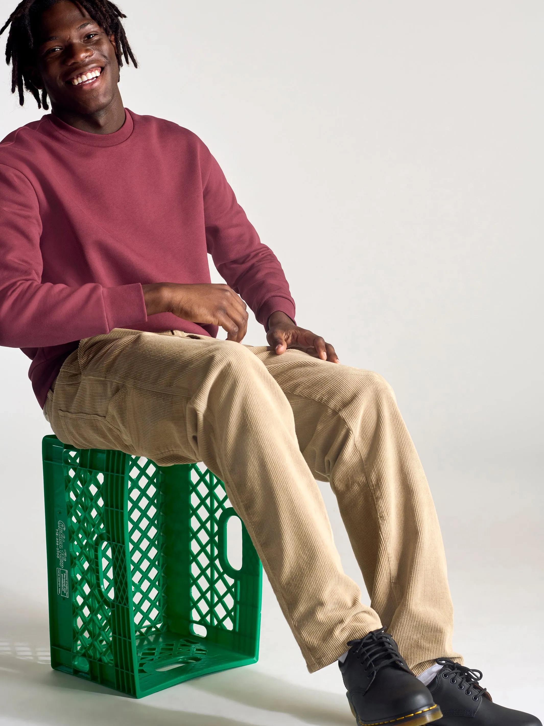Men's Hoyt Crew Neck Sweatshirt In Brick sold by Brooklyn Industries product image thumbnail 5