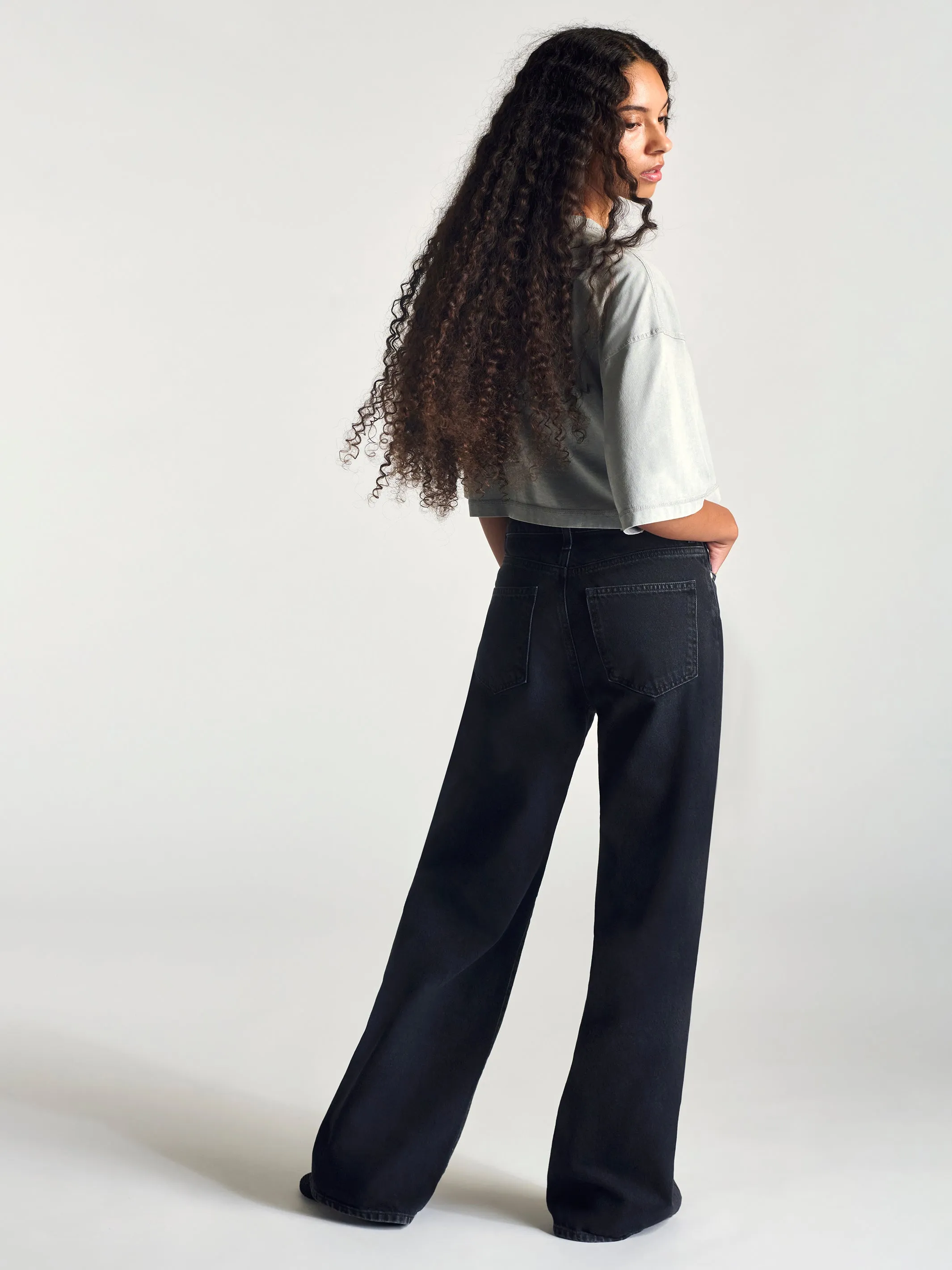 Women's Midtown Mid-Rise Relaxed Pants In Dark Smoke Denim sold by Brooklyn Industries product image thumbnail 5