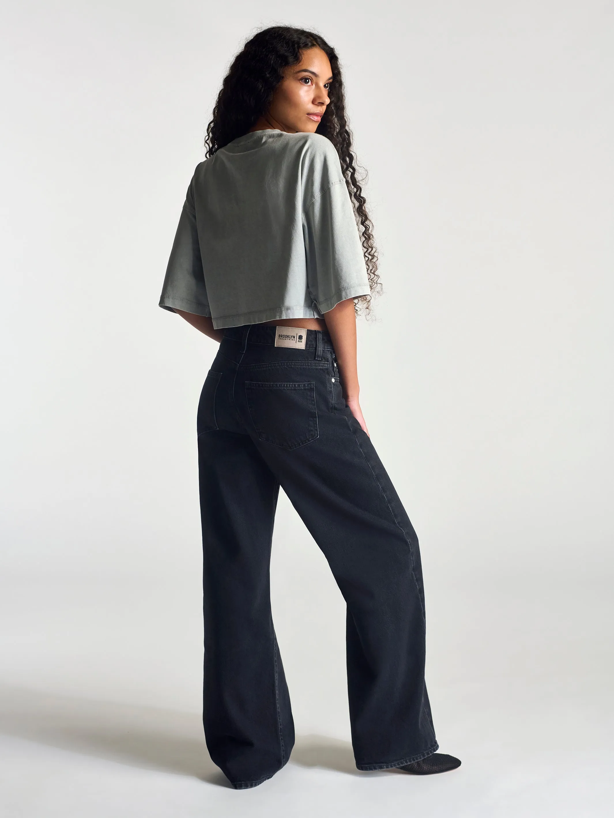 Women's Midtown Mid-Rise Relaxed Pants In Dark Smoke Denim sold by Brooklyn Industries product image thumbnail 2