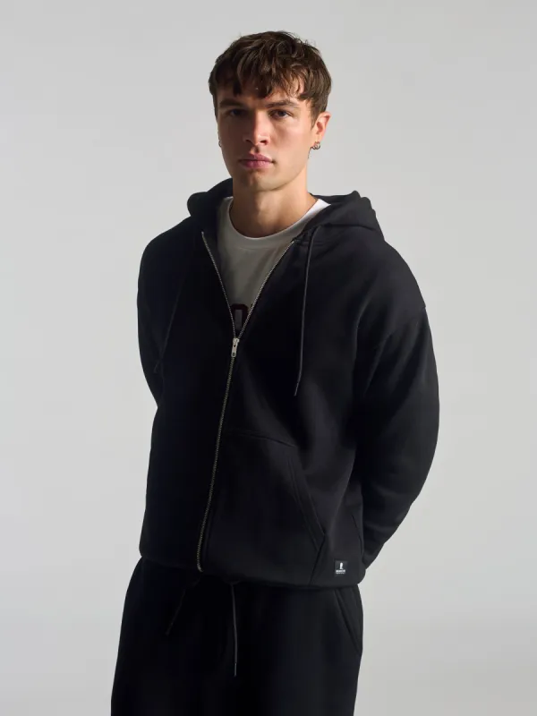 Men's Montrose Zip Up Hooded Sweatshirt In Black sold by Brooklyn Industries
