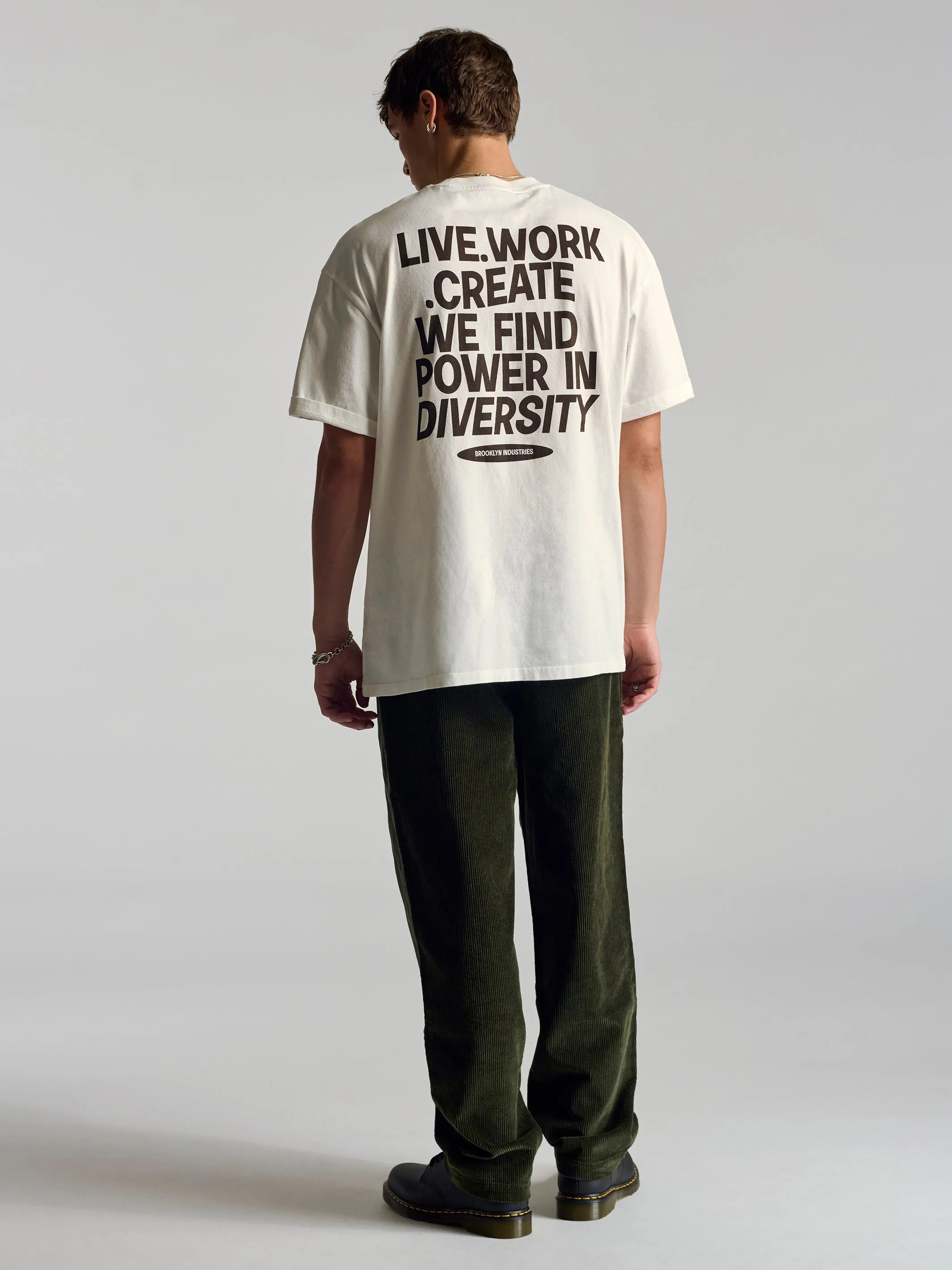 Men's Live Work Create T-Shirt In Antique White sold by Brooklyn Industries product image thumbnail 5