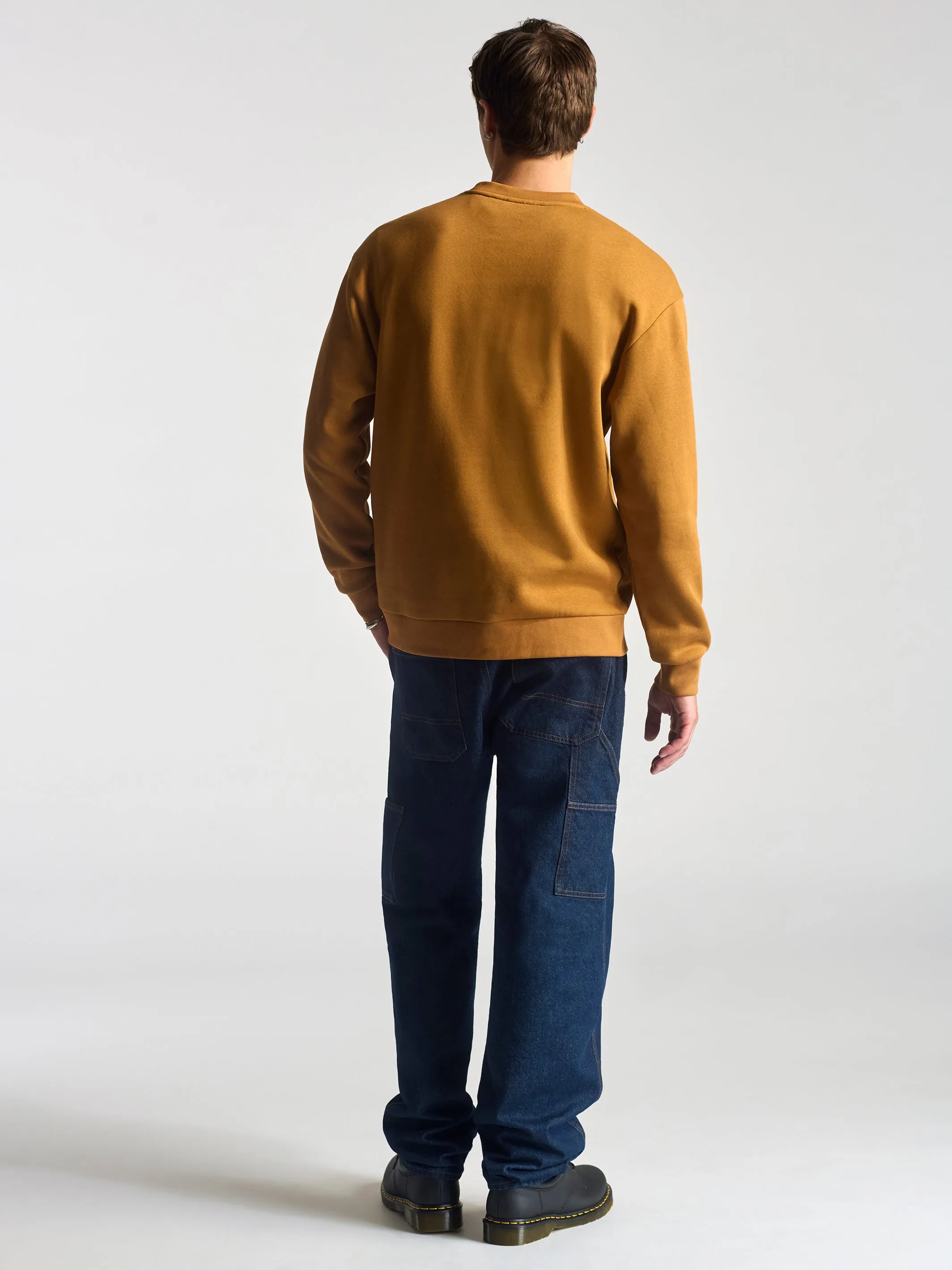 Men's Embroidered Crew Neck Sweatshirt In Spice sold by Brooklyn Industries product image thumbnail 5