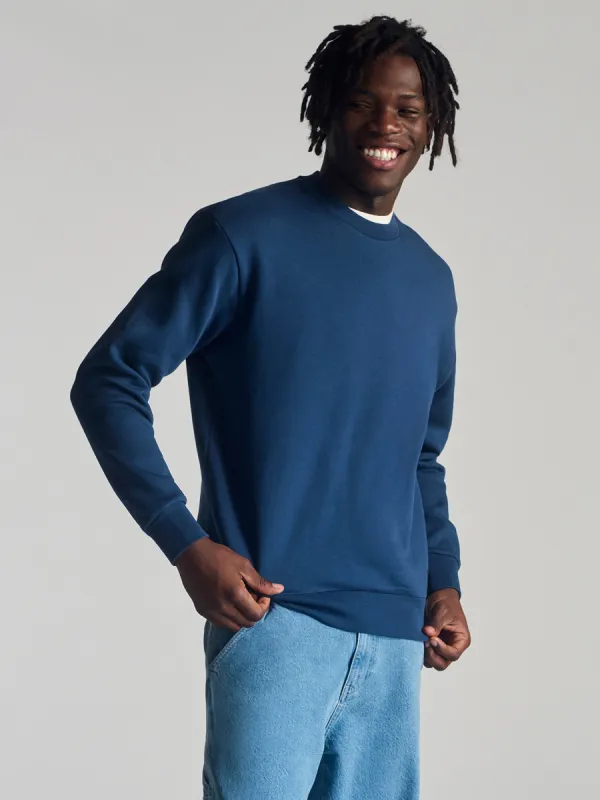 Men's Hoyt Crew Neck Sweatshirt In Dark Denim sold by Brooklyn Industries