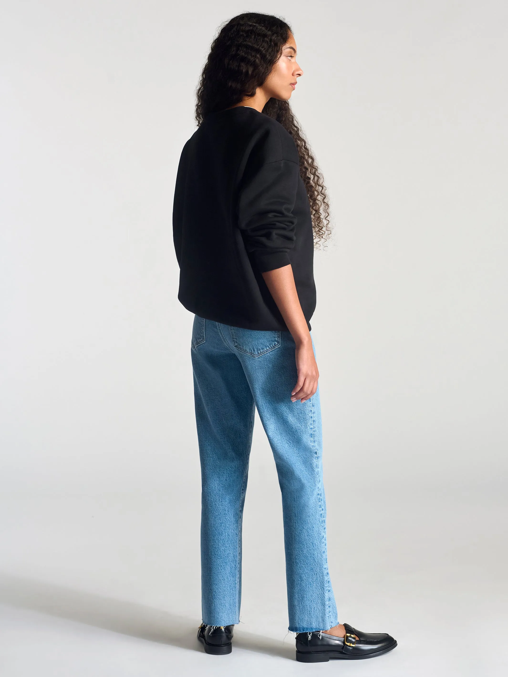 Women's Hoyt Crew Neck Sweatshirt In Black sold by Brooklyn Industries product image thumbnail 4