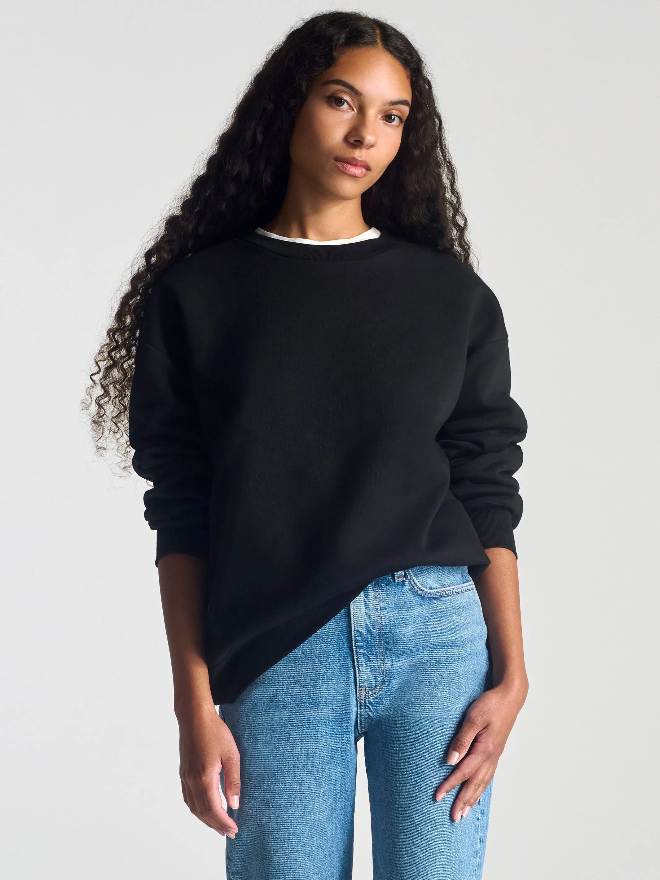 Women's Hoyt Crew Neck Sweatshirt In Black sold by Brooklyn Industries product image thumbnail 2