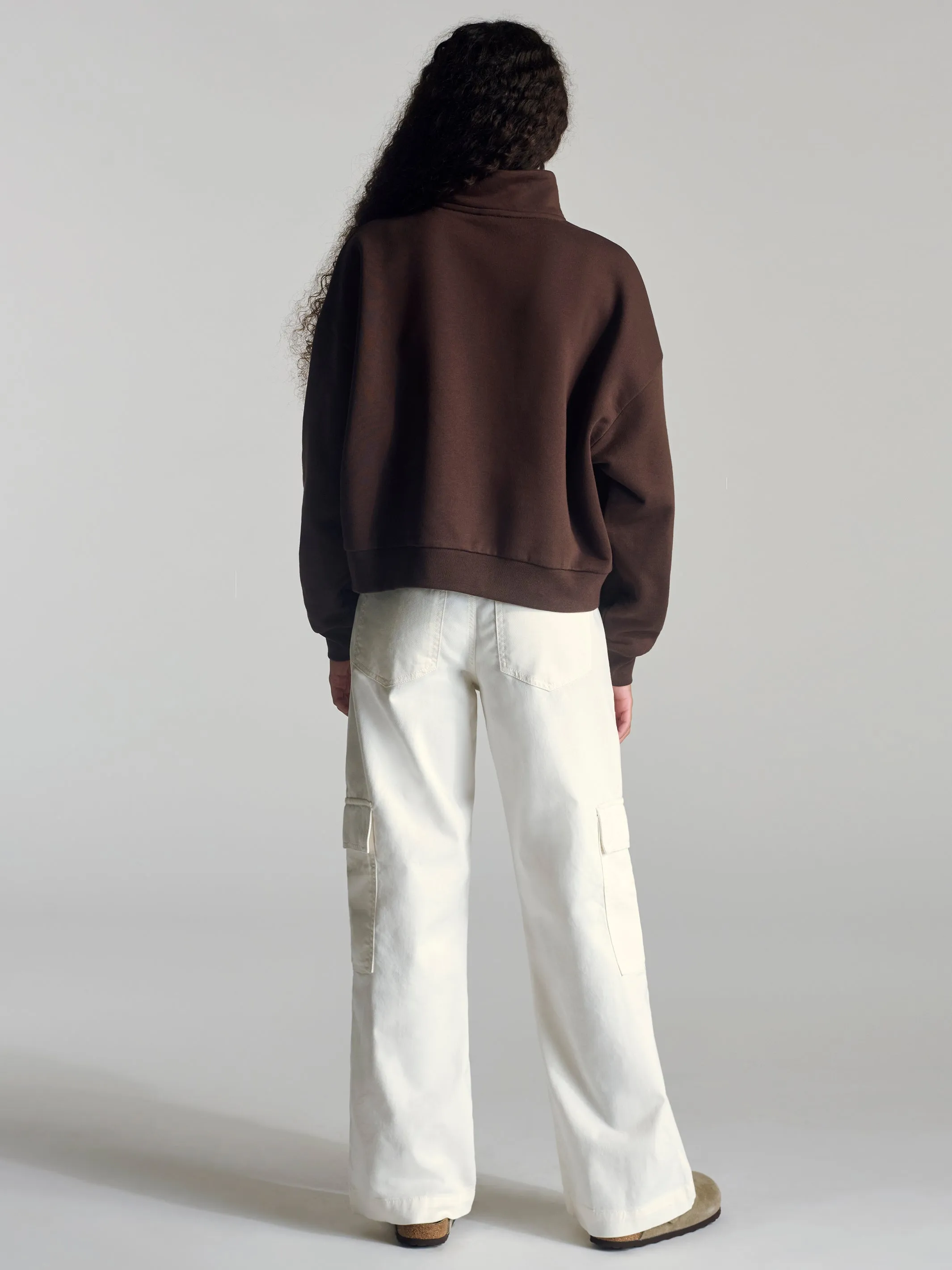 Women's Campus Half Zip Sweatshirt In Coffee Bean sold by Brooklyn Industries product image thumbnail 5