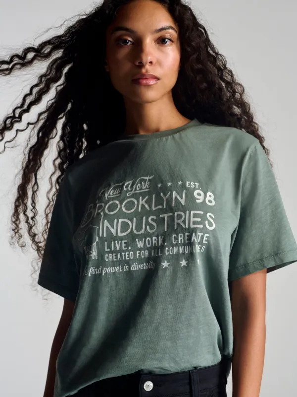 Women's Brooklyn 1998 T-Shirt In Sage sold by Brooklyn Industries