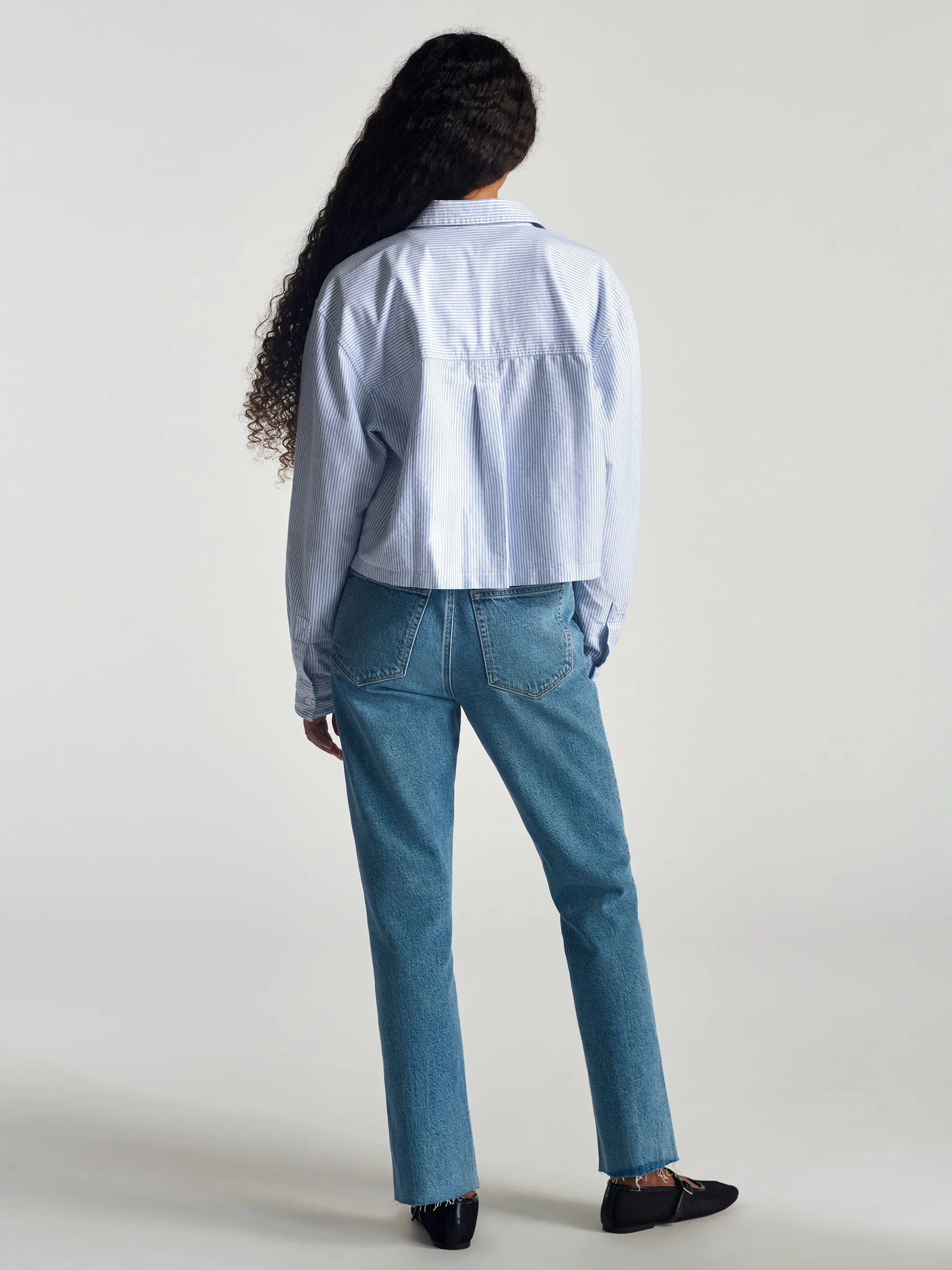 Women's Meadow High Rise Straight Leg Pants In Mid Blue Denim sold by Brooklyn Industries product image thumbnail 4