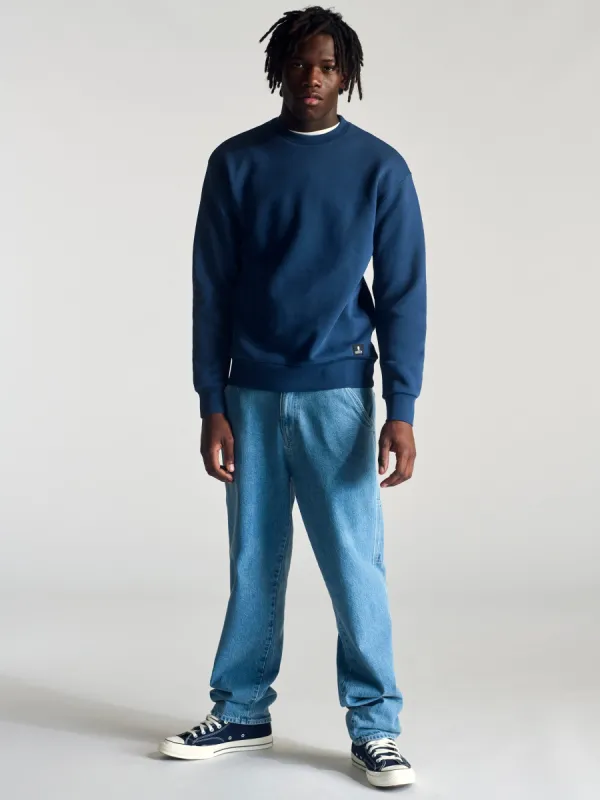 Men's Central Loose Carpenter Pants in Light Blue Denim sold by Brooklyn Industries