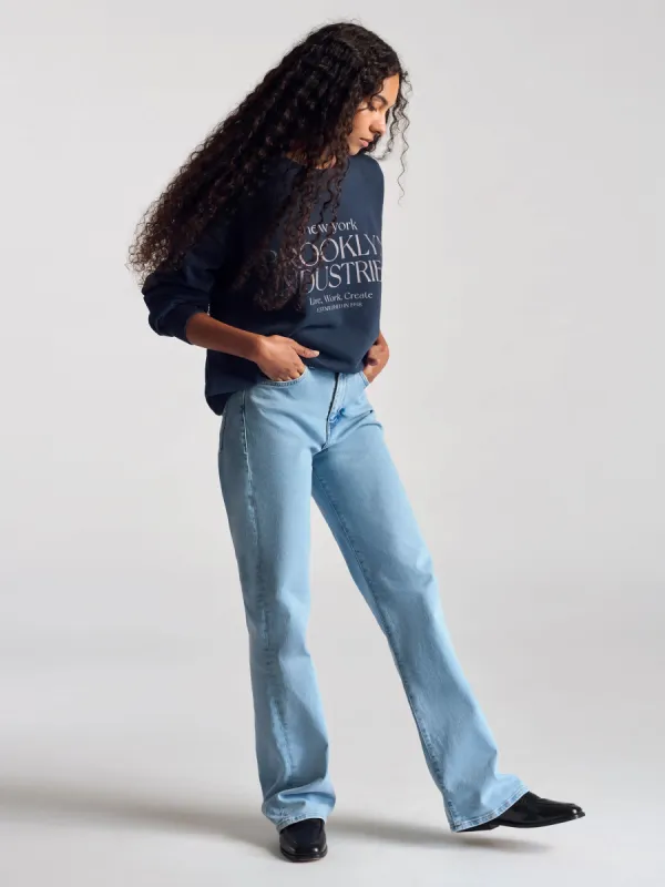 Women's BKI Crew Neck Sweatshirt In Graphite sold by Brooklyn Industries