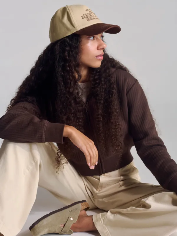 Women's Zip Up Sweatshirt In Coffee Bean sold by Brooklyn Industries