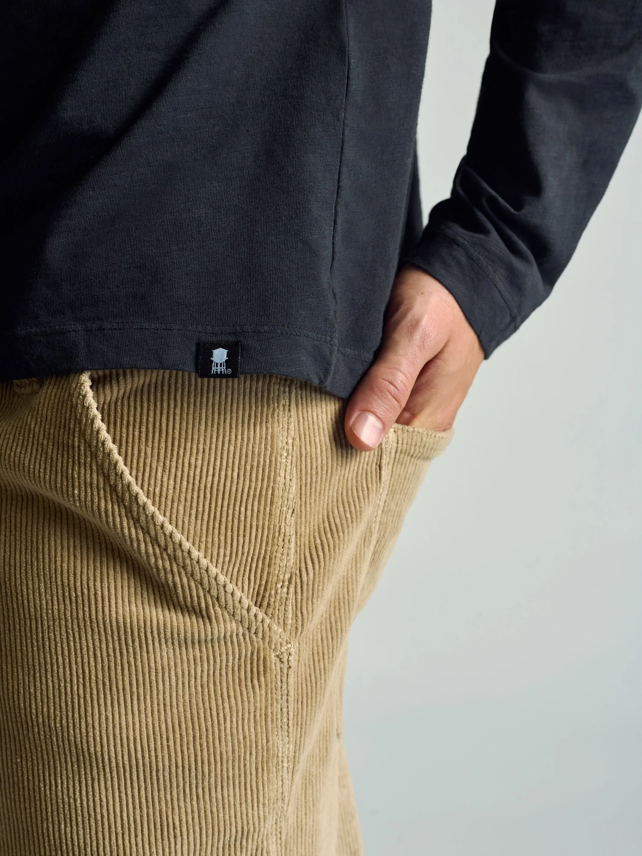 Men's Long Sleeve Henley T-Shirt In Black sold by Brooklyn Industries product image thumbnail 5