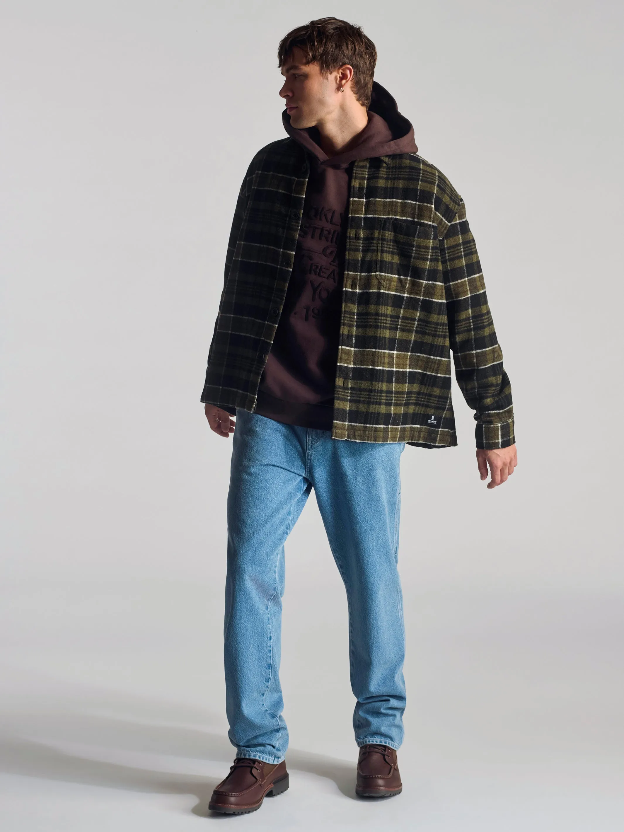Men's Overshirt In Kombu Green Check sold by Brooklyn Industries product image thumbnail 3