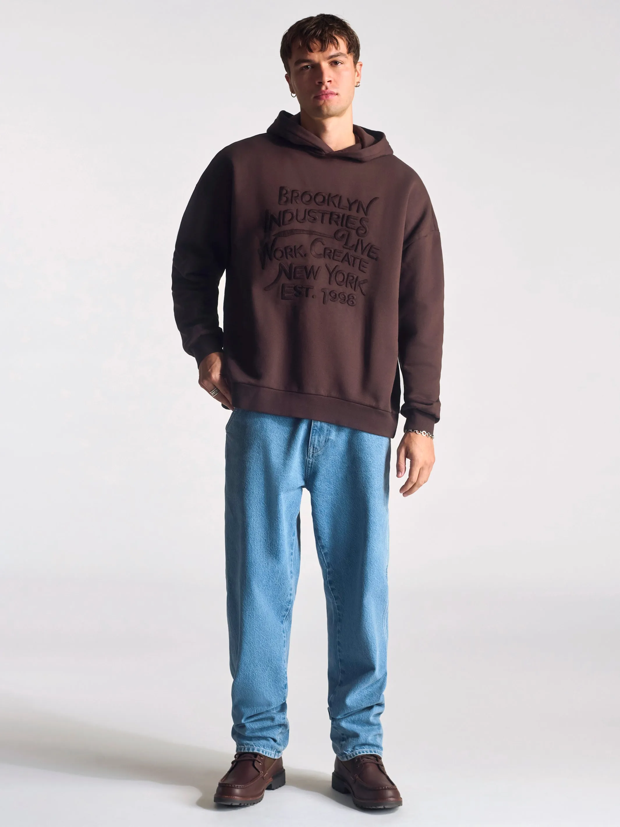 Men's Brooklyn Vintage Hooded Sweatshirt In Coffee Bean sold by Brooklyn Industries product image thumbnail 2