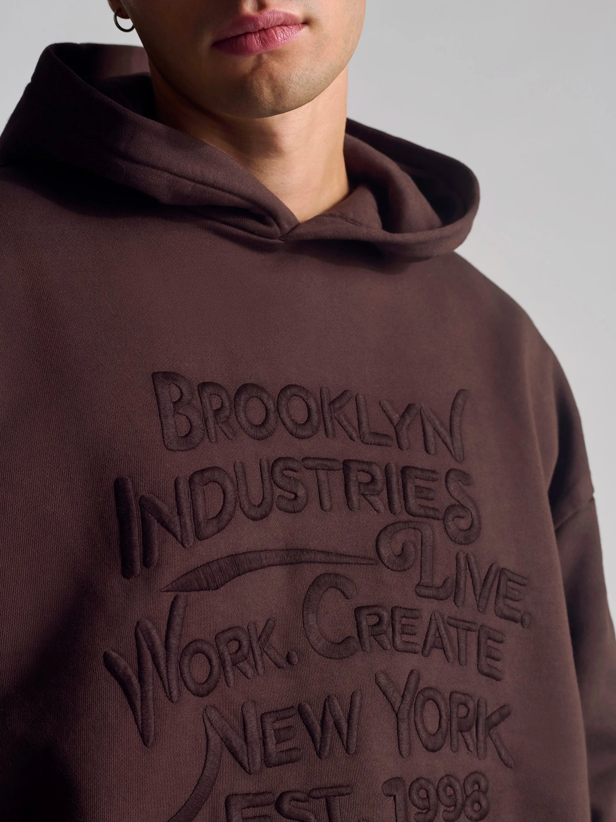Men's Brooklyn Vintage Hooded Sweatshirt In Coffee Bean sold by Brooklyn Industries product image thumbnail 5