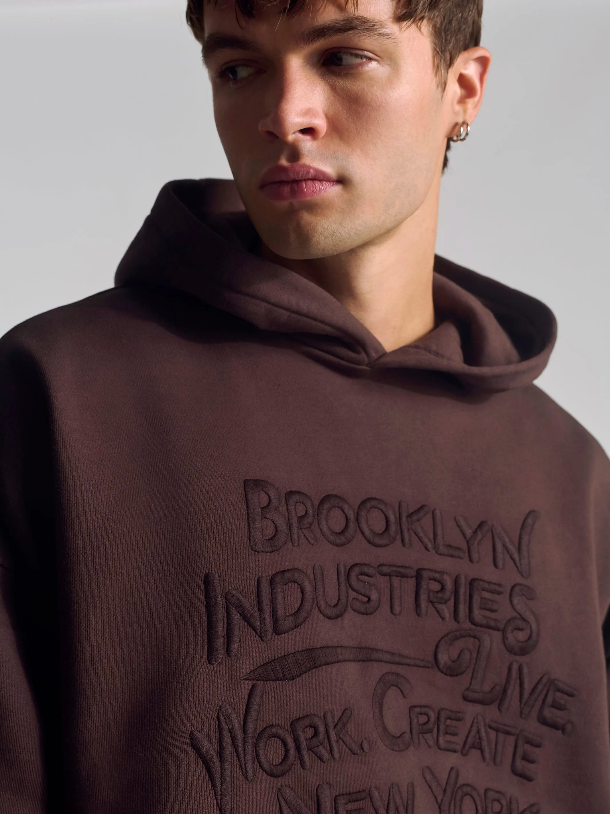 Men's Brooklyn Vintage Hooded Sweatshirt In Coffee Bean sold by Brooklyn Industries product image thumbnail 3