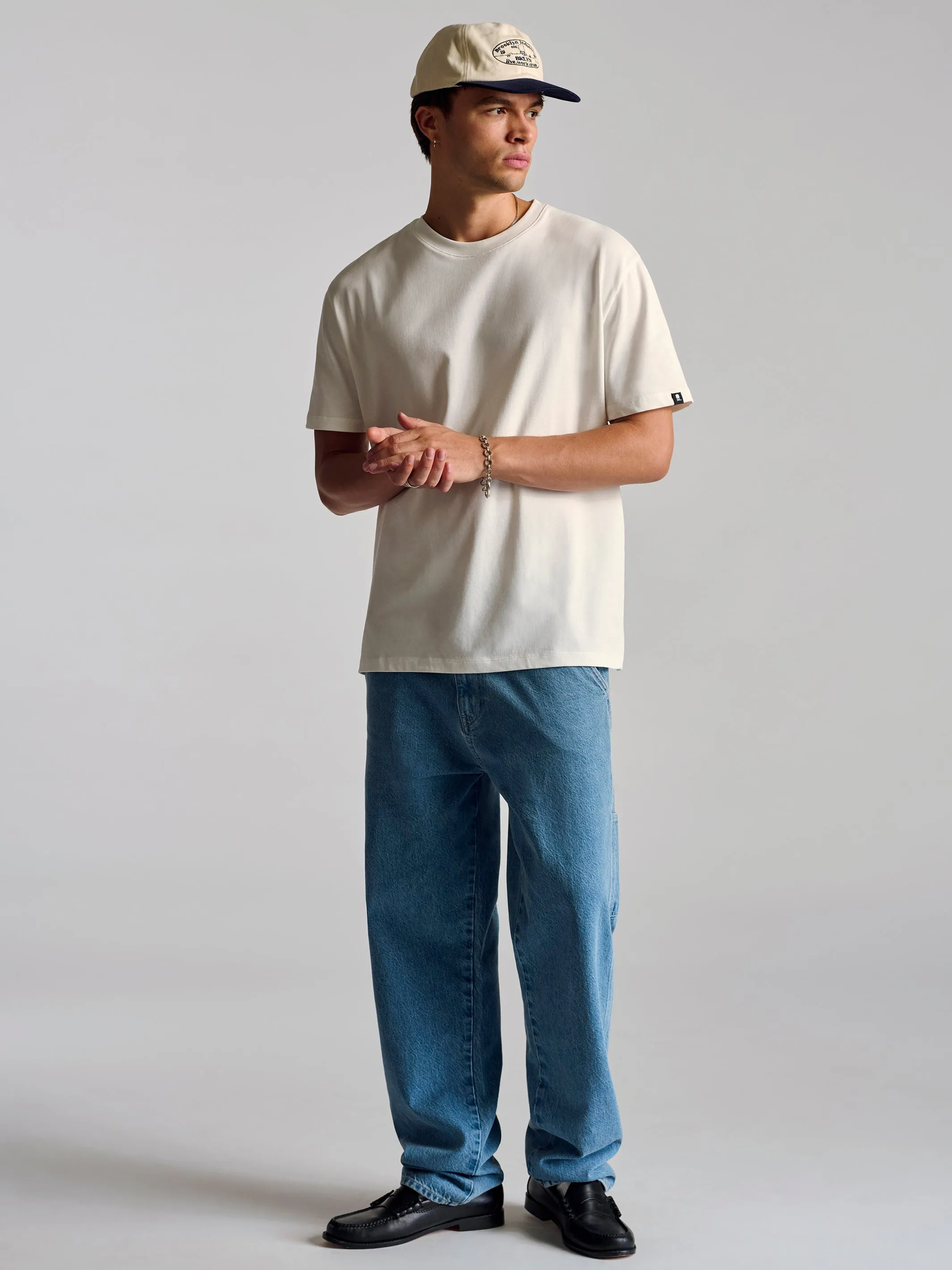 Men's Basic T-Shirt In Antique White sold by Brooklyn Industries