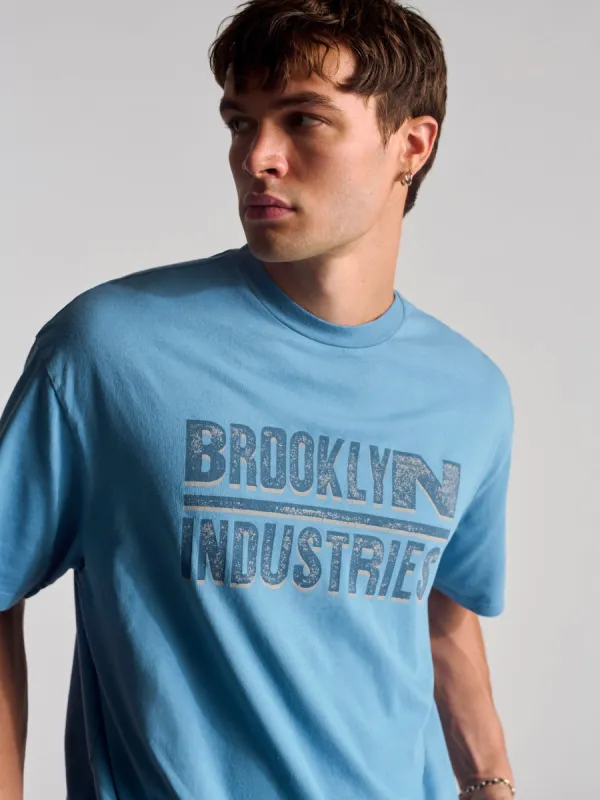 Men's Brooklyn Vintage T-Shirt In Blue Shadow sold by Brooklyn Industries