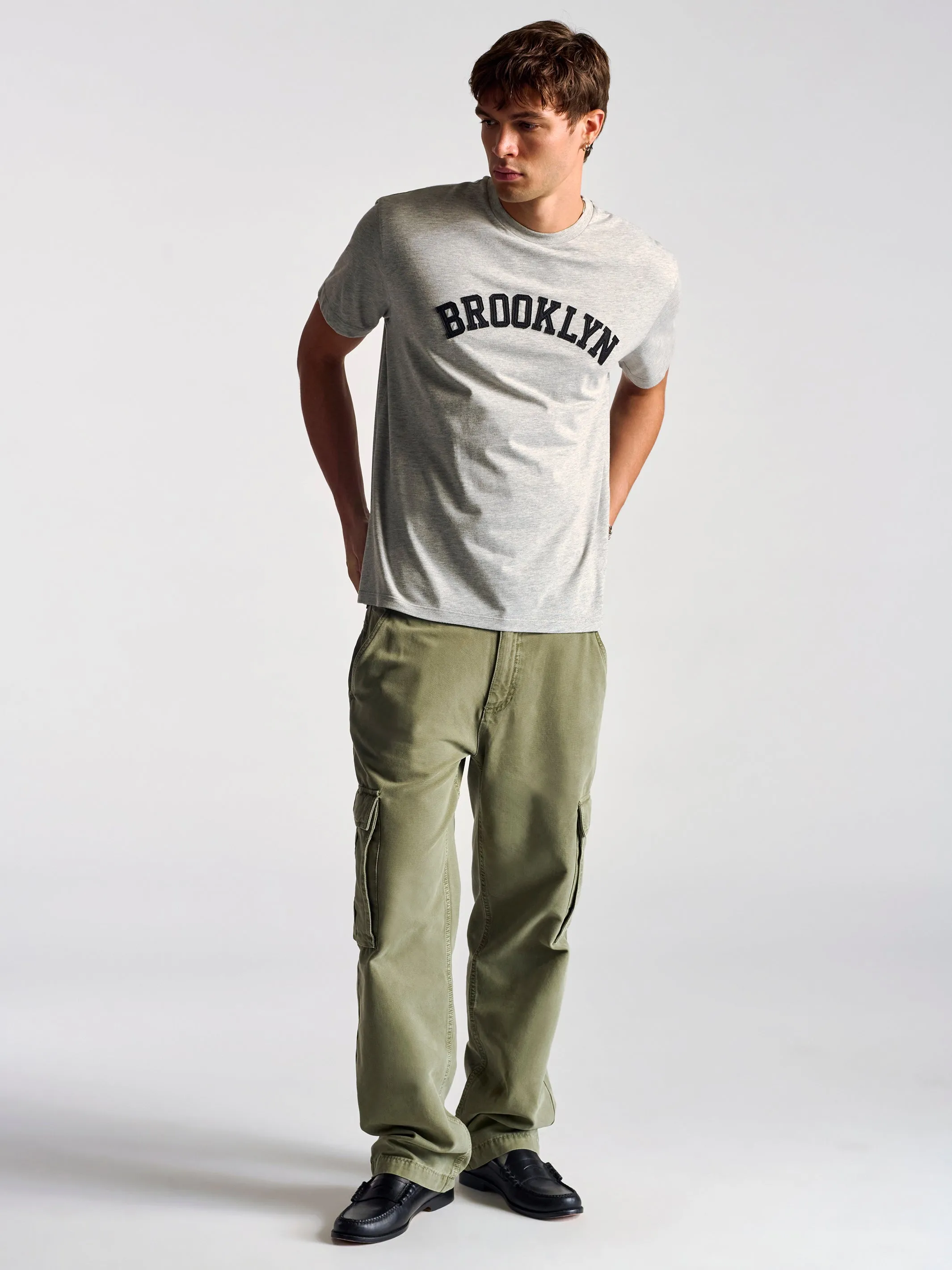 Men's Brooklyn T-Shirt In Grey Melange sold by Brooklyn Industries product image thumbnail 2