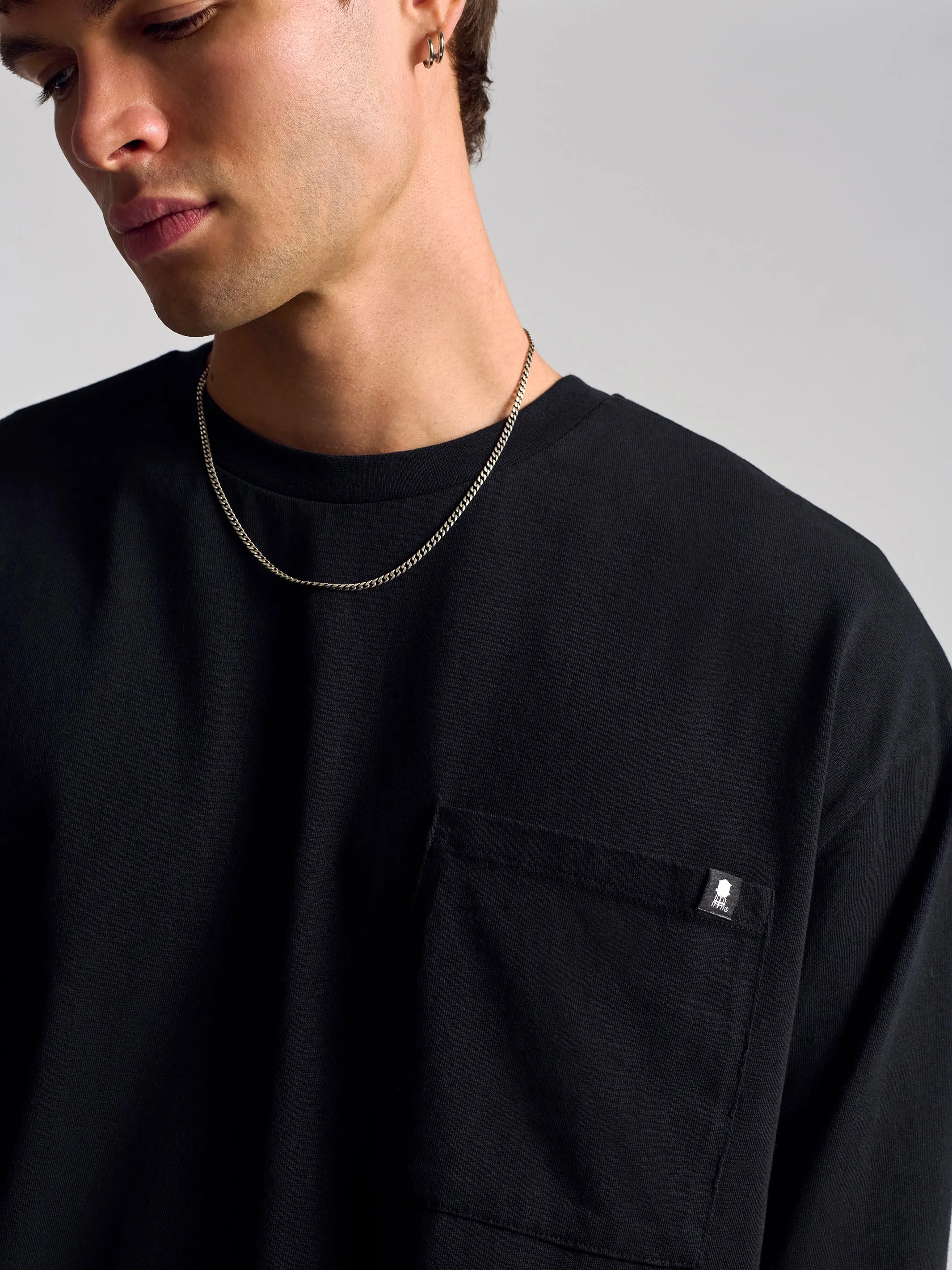 Men's Long Sleeve Pocket T-Shirt In Black sold by Brooklyn Industries product image thumbnail 3