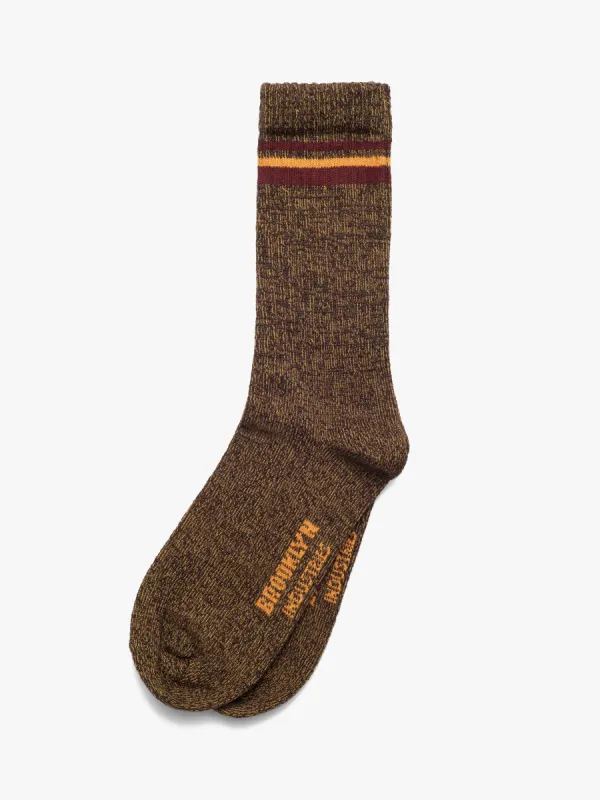 Men's Socket Socks in Chestnut made by Brooklyn Industries