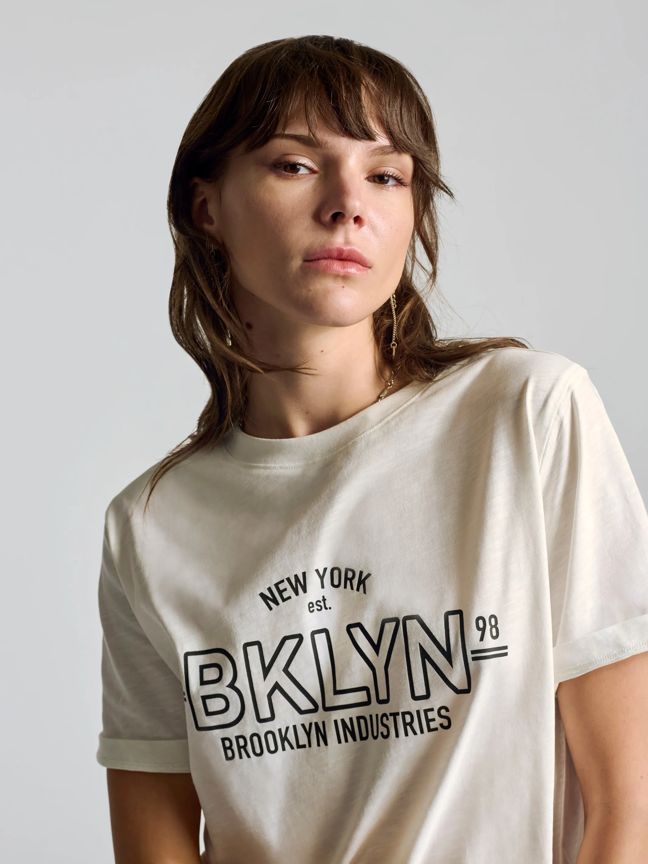 Women's BKLYN T-Shirt In Antique White sold by Brooklyn Industries