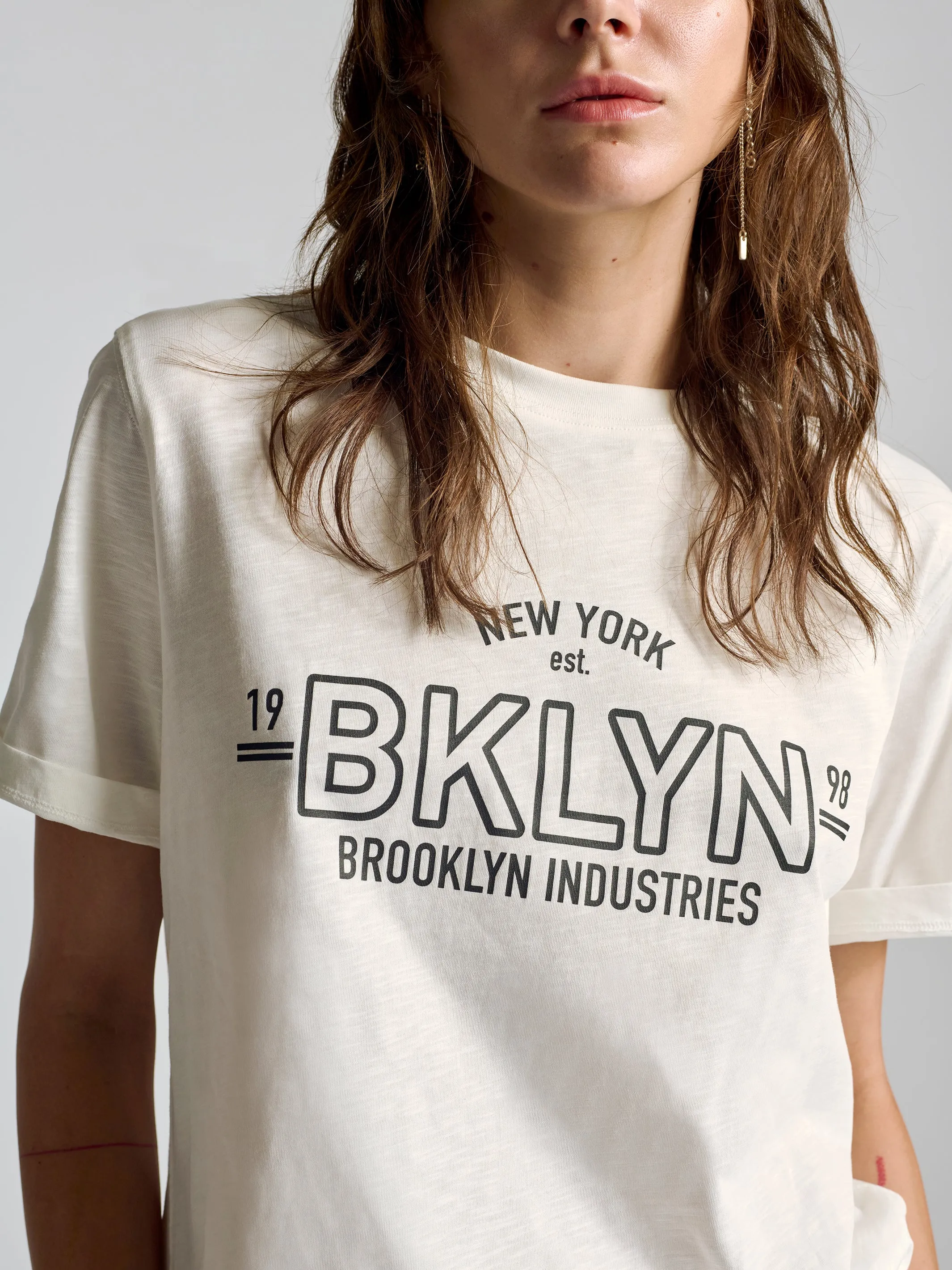 Women's BKLYN T-Shirt In Antique White sold by Brooklyn Industries product image thumbnail 2